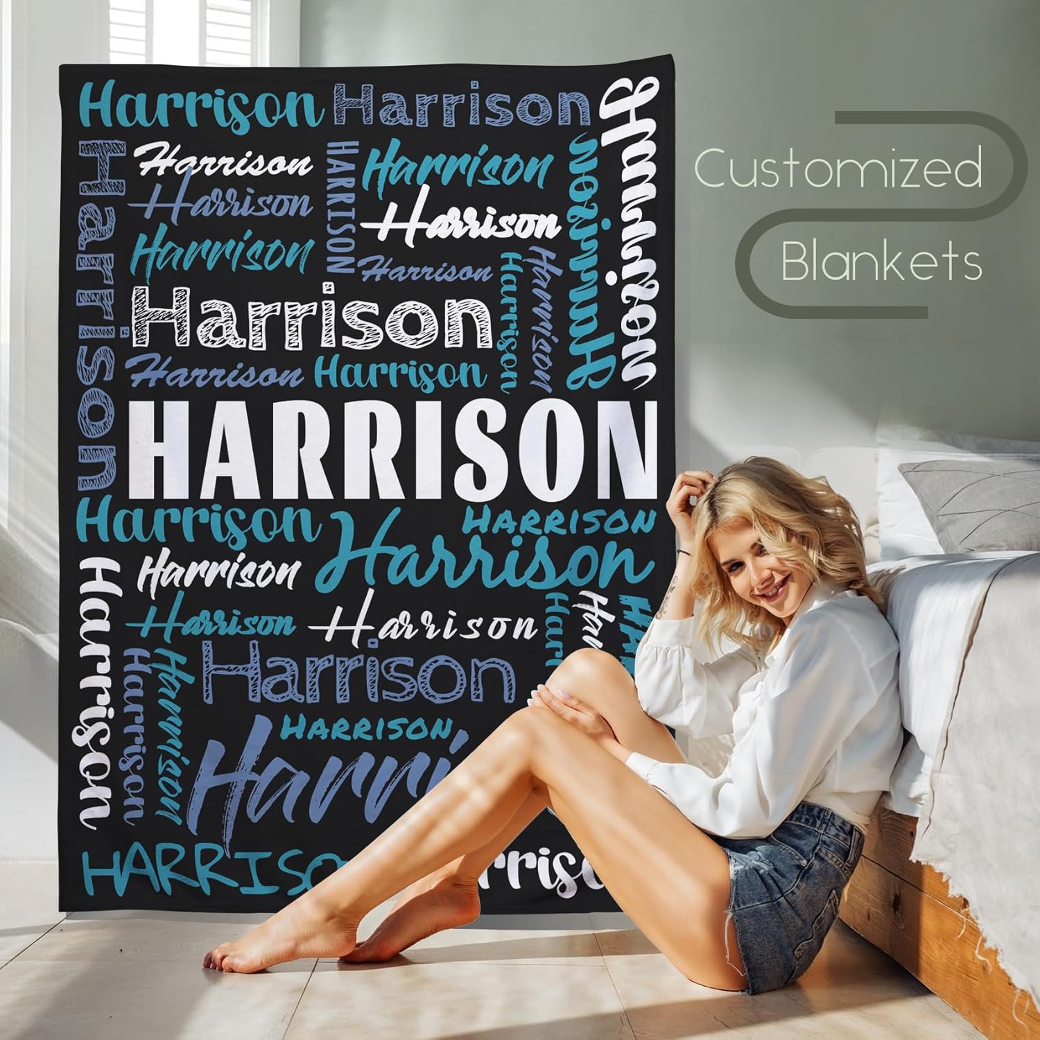 Custom Baby Blanket with Name - Fluffy Micro Flannel Throw
