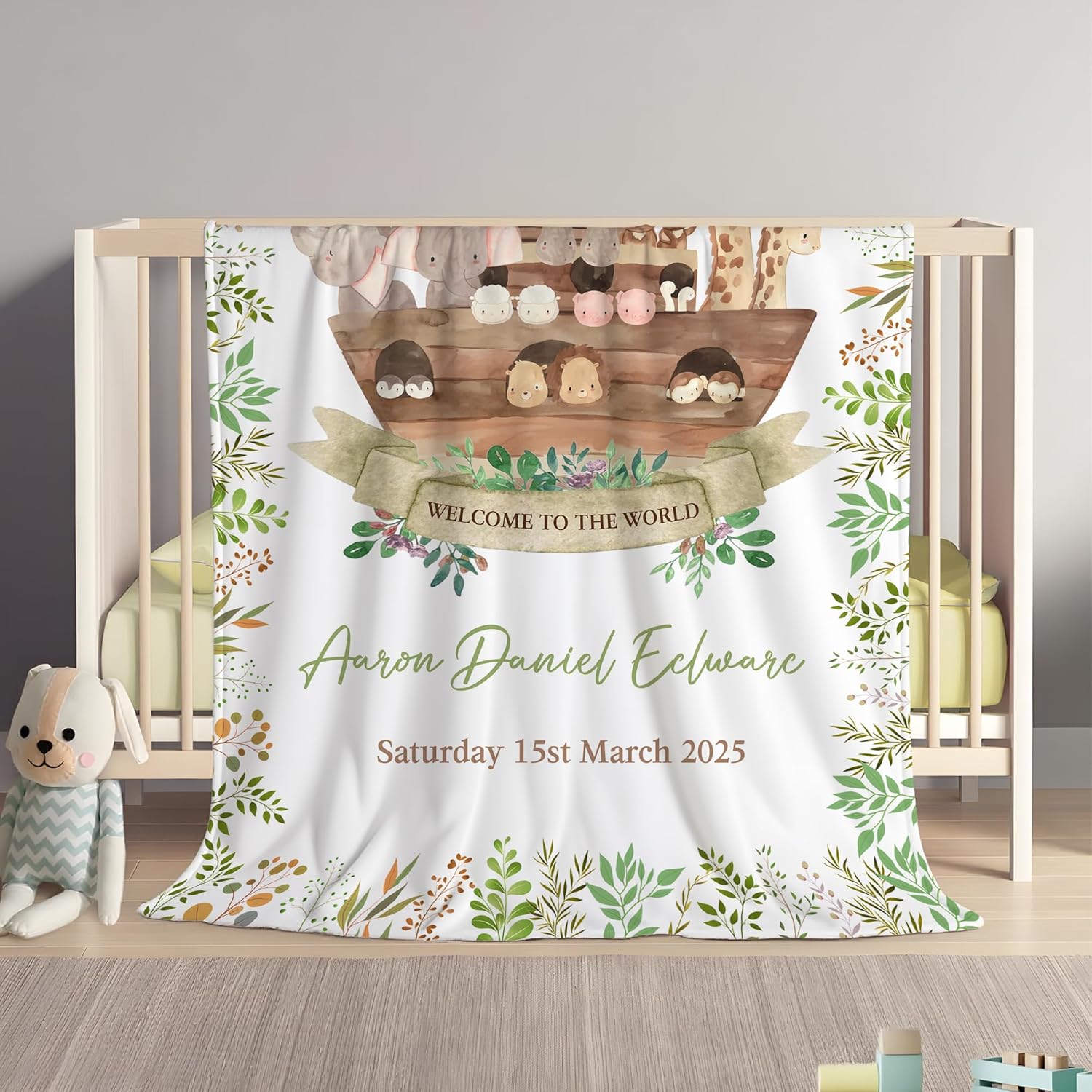 Personalized Blanket with Name Custom Baby Flannel for Girls Boys