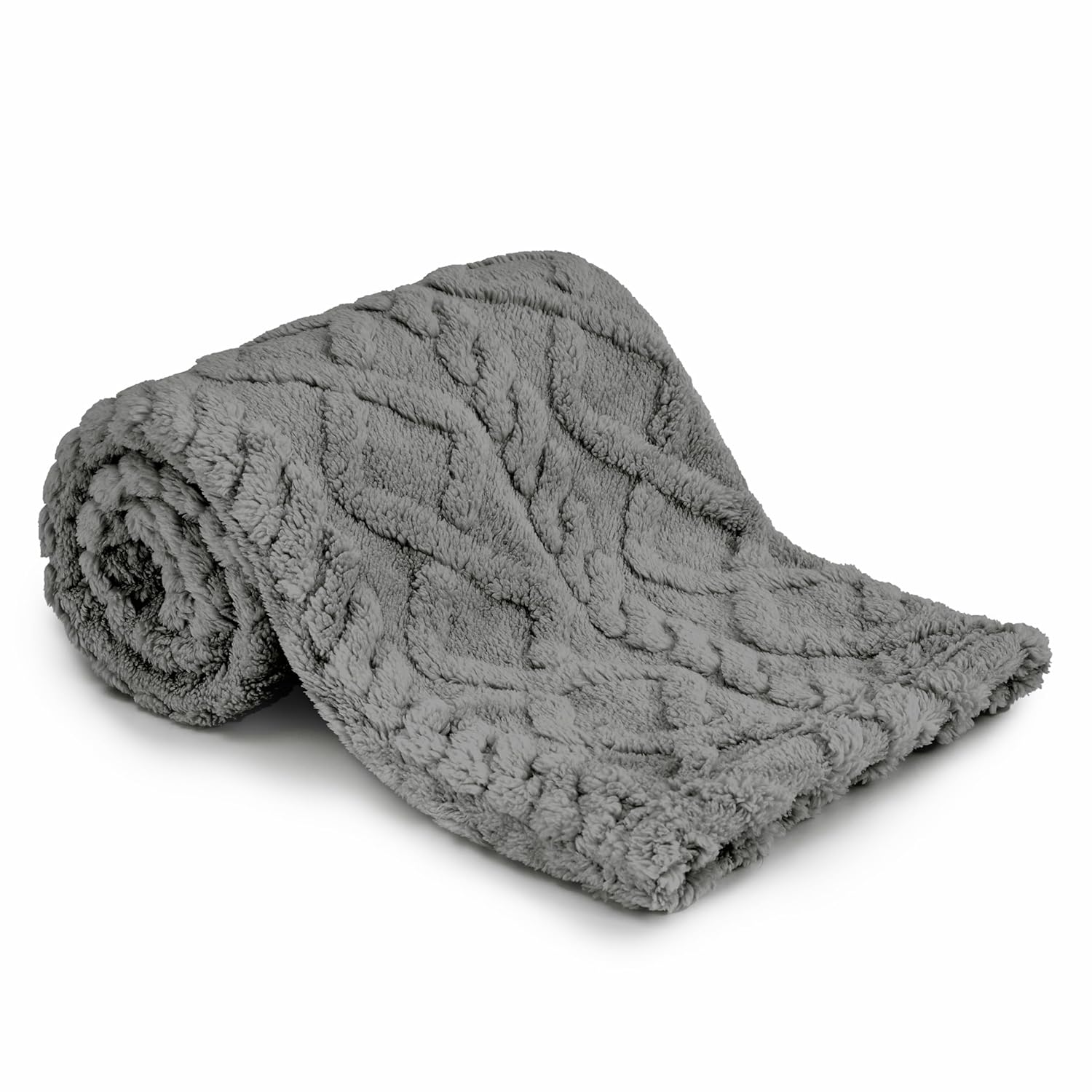 Sherpa Fleece Baby Blanket Cozy 30x40 Grey