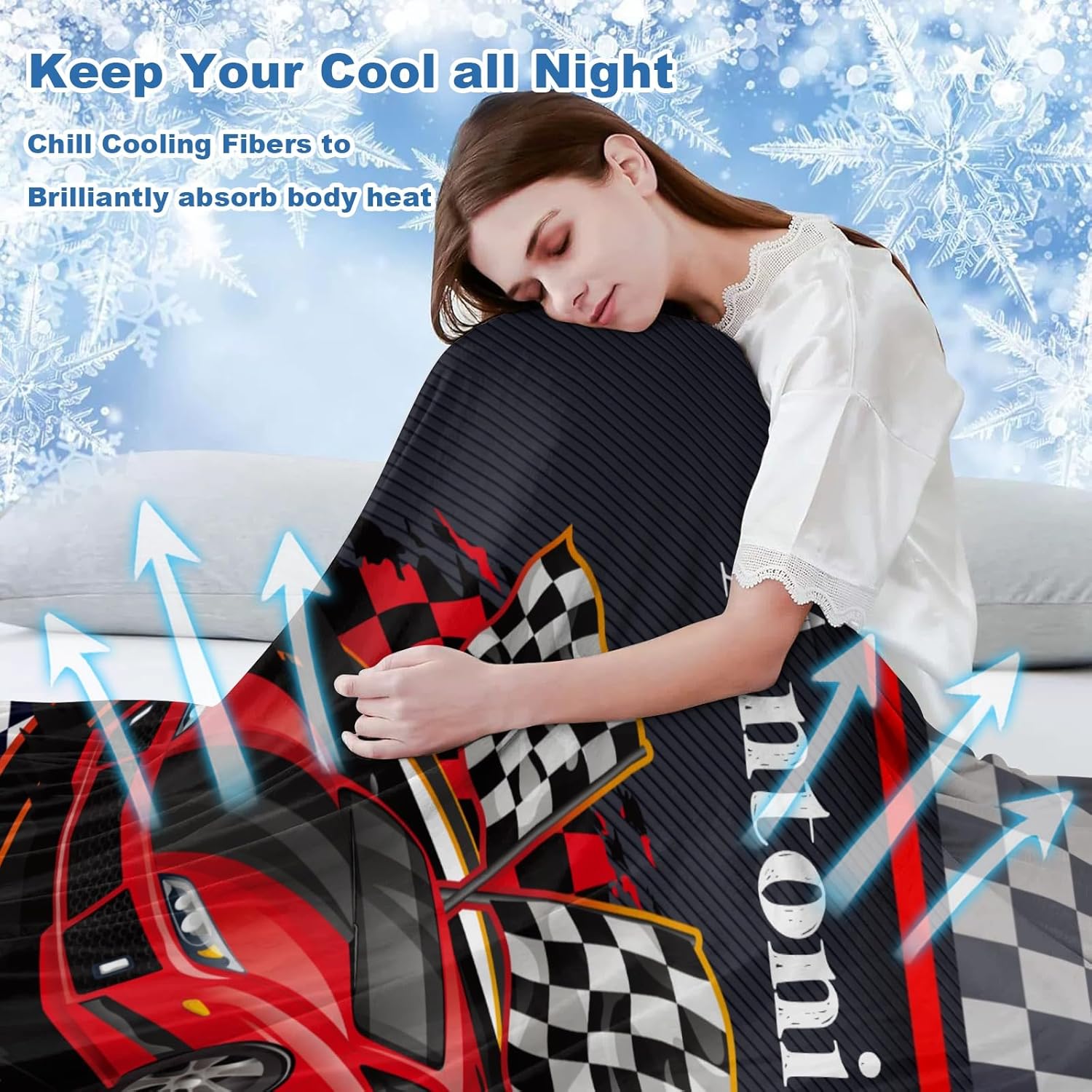 Deven Race Car Cooling Blanket for Kids