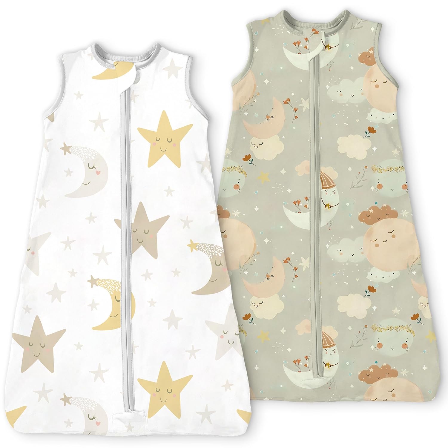 TOTBASIC Midnight Star Sleep Sack 2-Pack for 6-15 Months