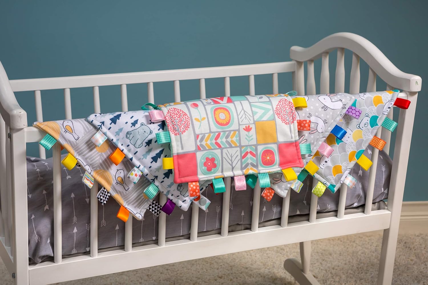 Taggies Original Blanket 12x12 Comfy Bears Fleece