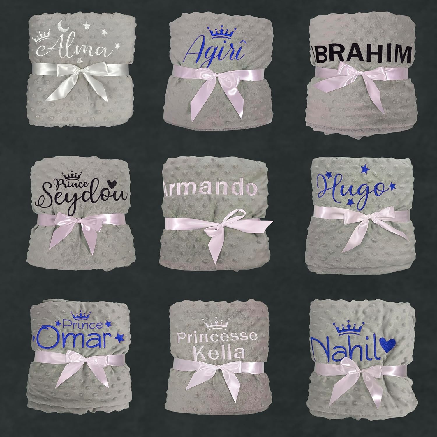 Personalized Baby Blanket with Name - Soft Minky Fleece Crib Blanket