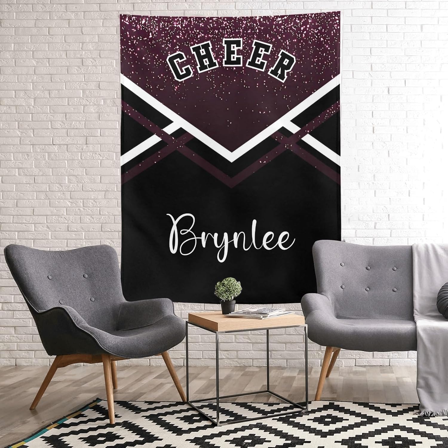 Custom Dark Red Baby Blanket with Name for Newborn 1