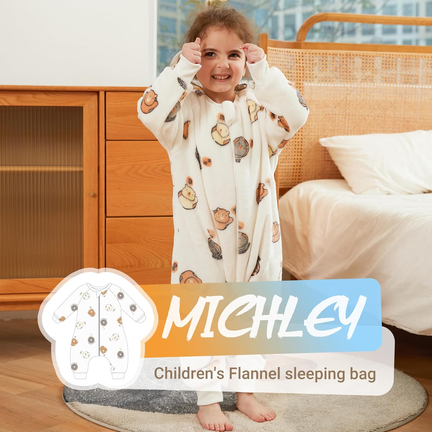 MICHLEY Flannel Baby Sleeping Bag Unisex for Winter