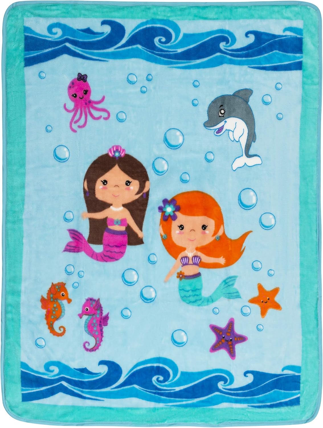 EVERYDAY KIDS Toddler Throw Blanket - Mermaids Undersea Adventure 30 x 40