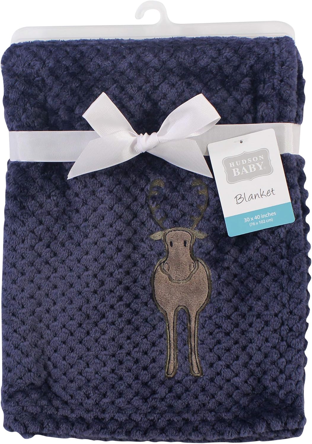 Hudson Baby Unisex Waffle Blanket Moose One Size 1