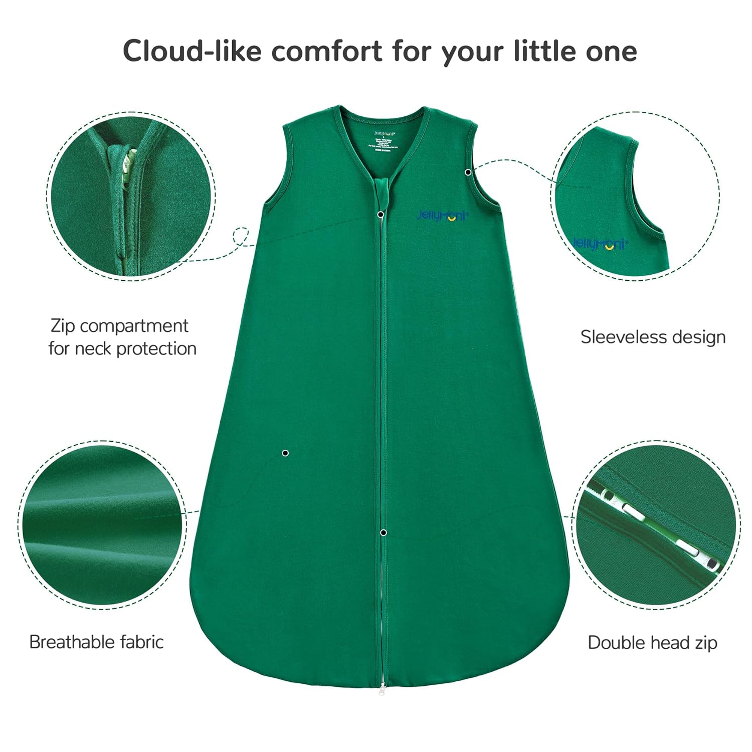 JELLYMONI 6-12M Baby Sleep Sack 3 Pack 100 Cotton 05 TOG 1