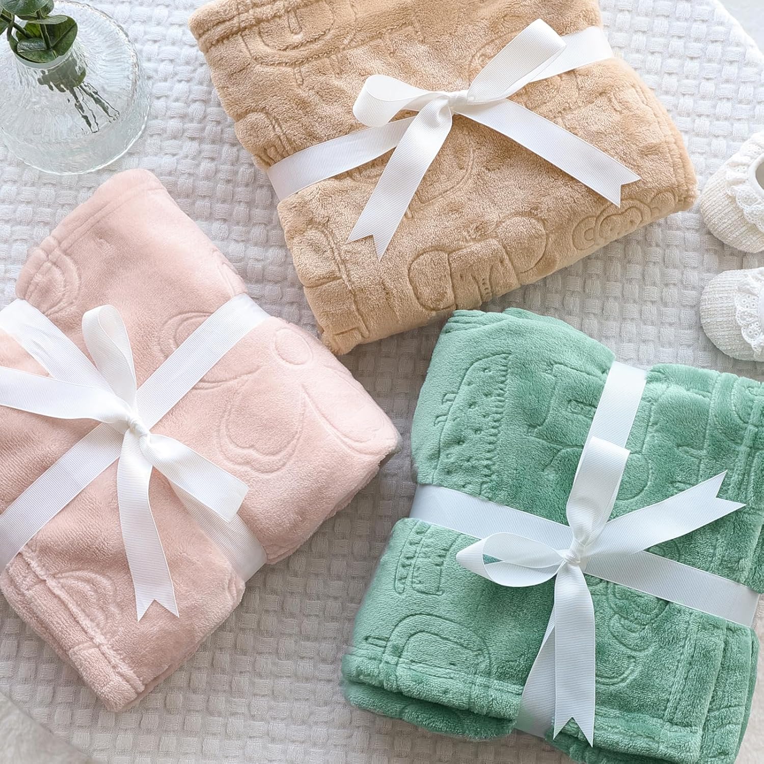 BORITAR Baby Blanket Ultra Soft Fleece 30x40 Inch Sage Green
