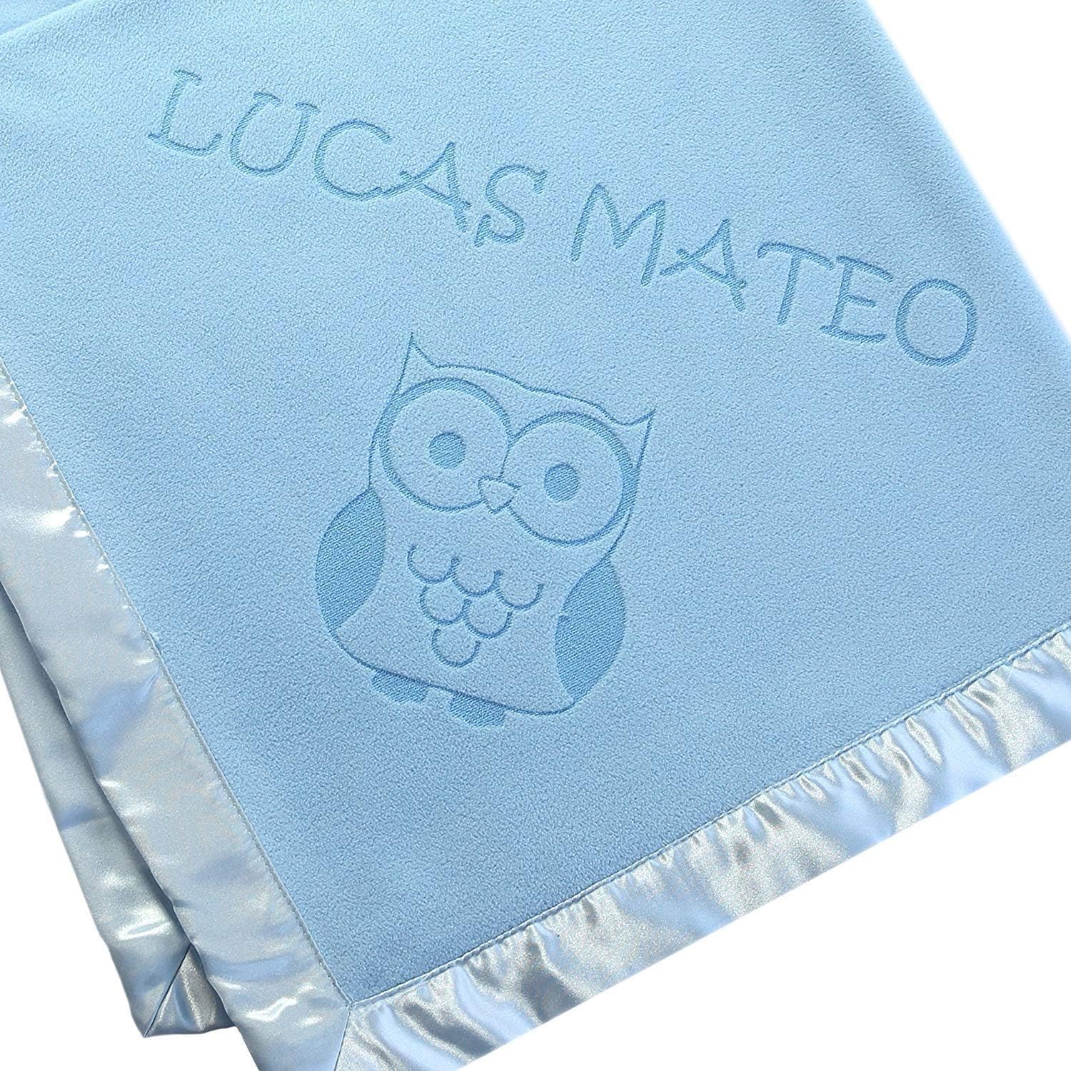 Custom Catch Personalized Owl Baby Blanket for Boy