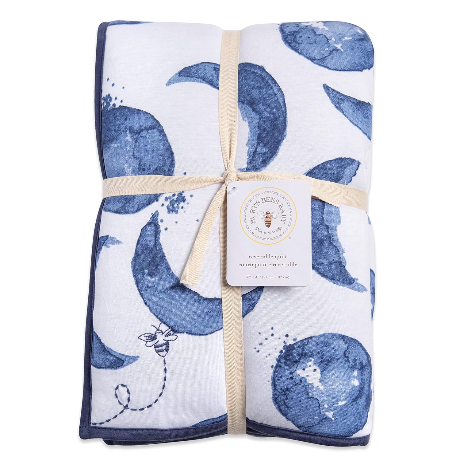 Burts Bees Baby Reversible Blanket for Nursery and Stroller