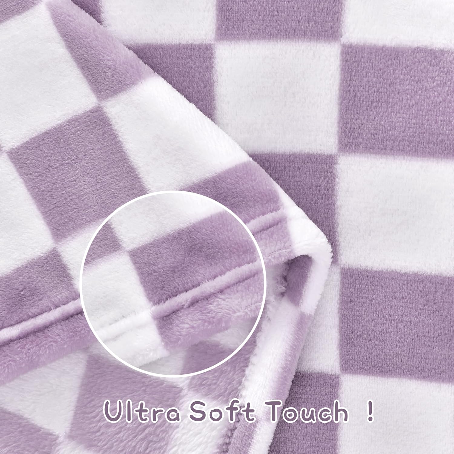 Yurhap Checkered Baby Blanket Fleece 30x40 Purple 1