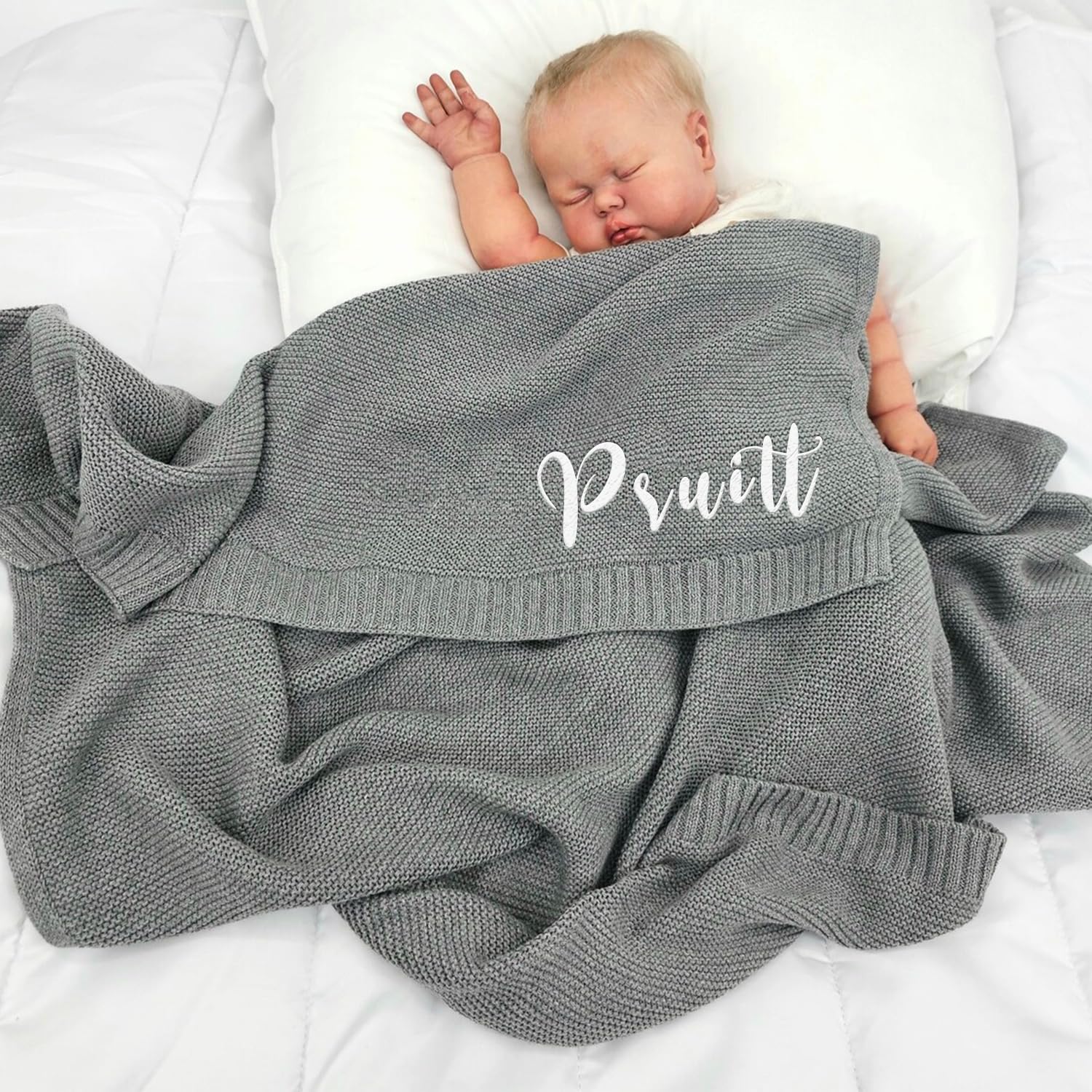 ALIBBON Custom Embroidered Baby Name Blanket - 40x30 Inches