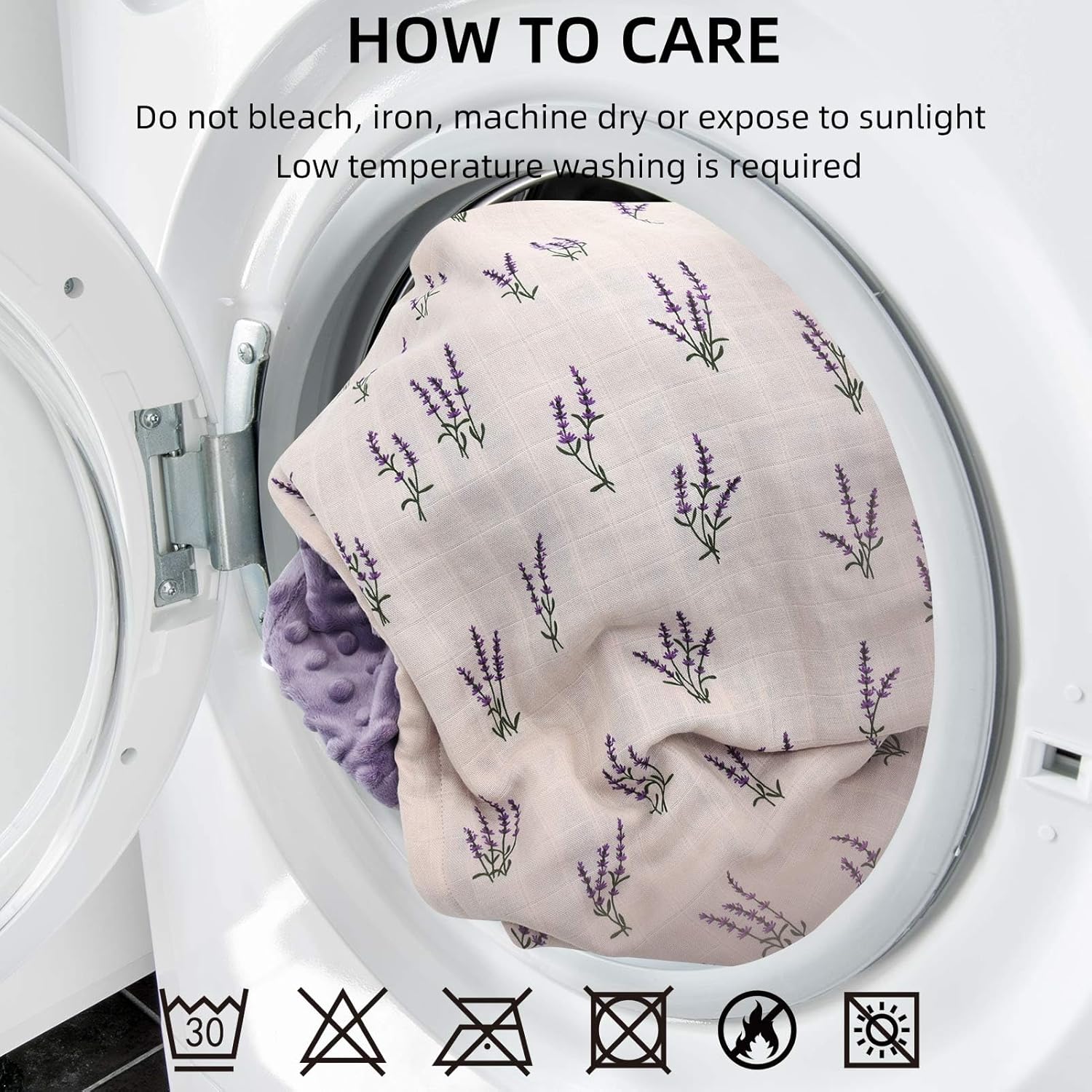 LifeTree Baby Blanket - Soft Double Layer Swaddle Lavender 31x40 Inches