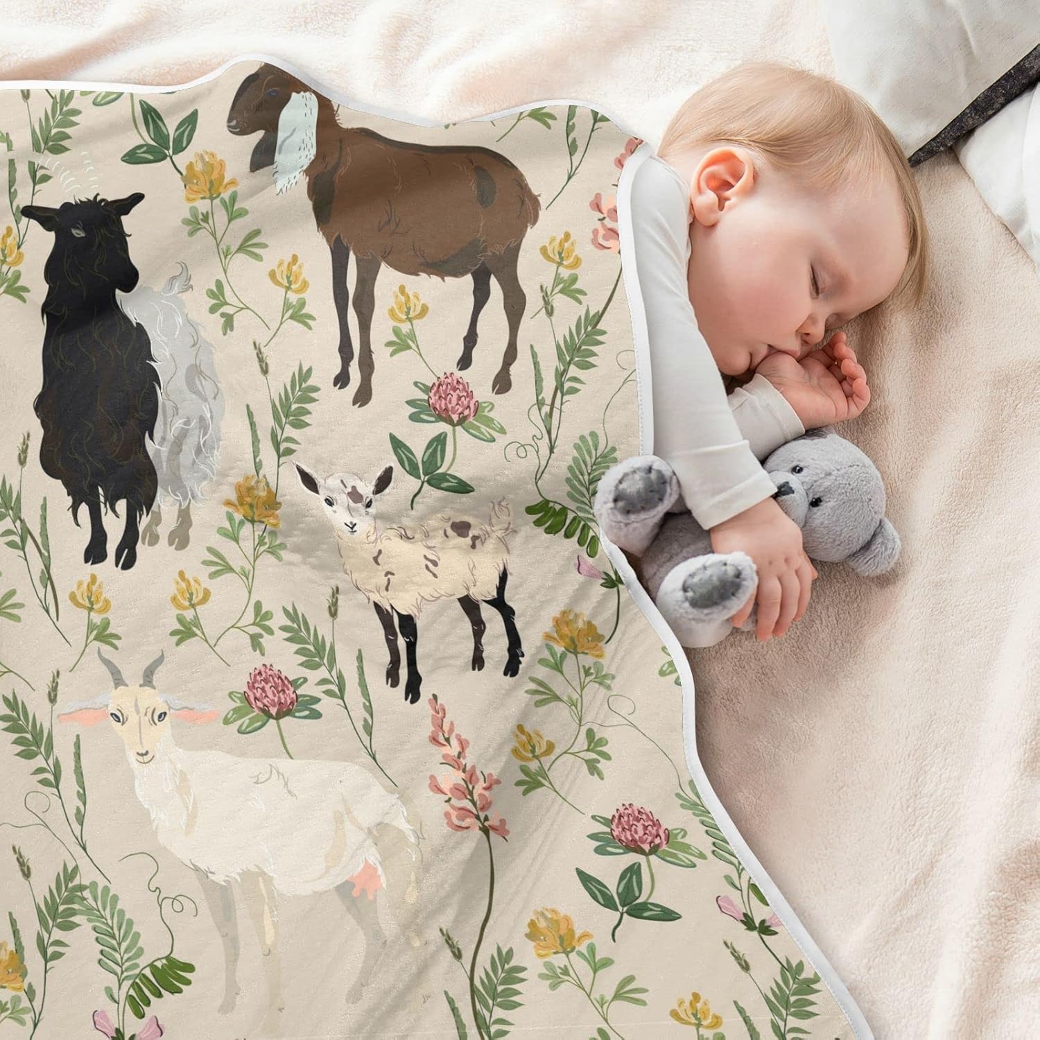 Pigsaly Cute Animal Flower Baby Blanket 30x40 Inch