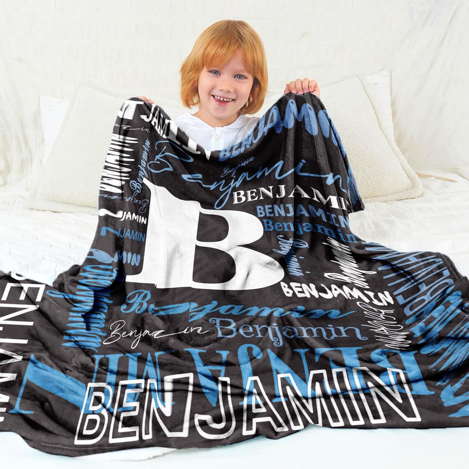 Novgarden Personalized Flannel Blanket with Initial