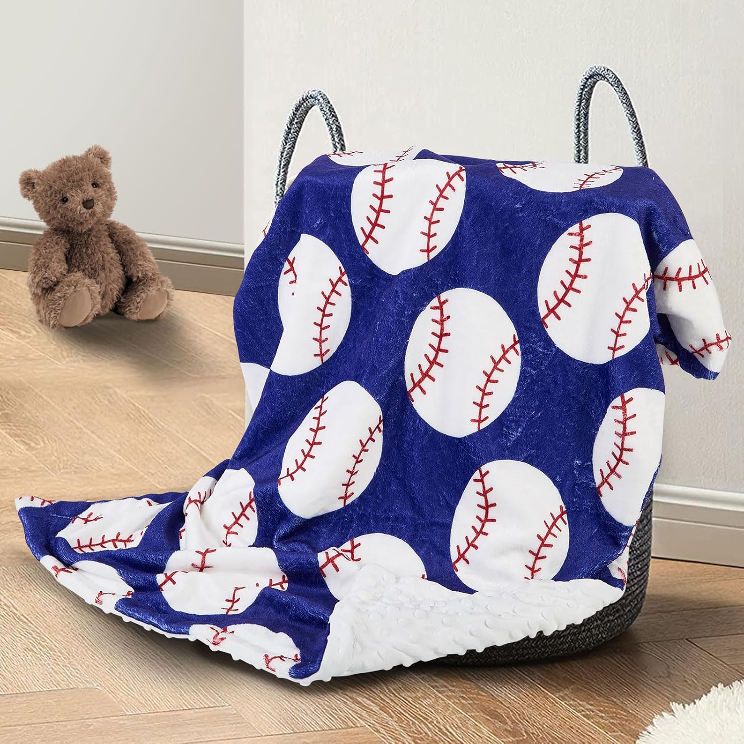 Baseball Baby Blanket Soft Fleece Double Layer 265x40 Inches