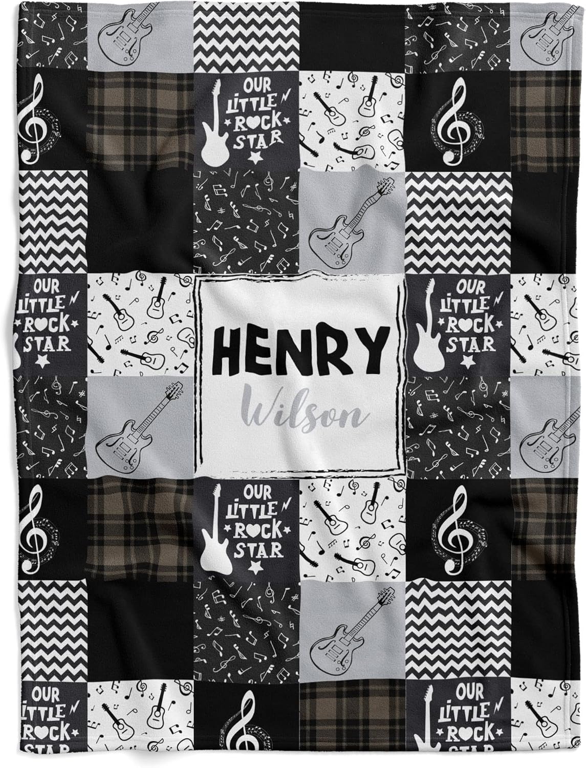 Personalized Baby Name Music Blanket with Custom Design