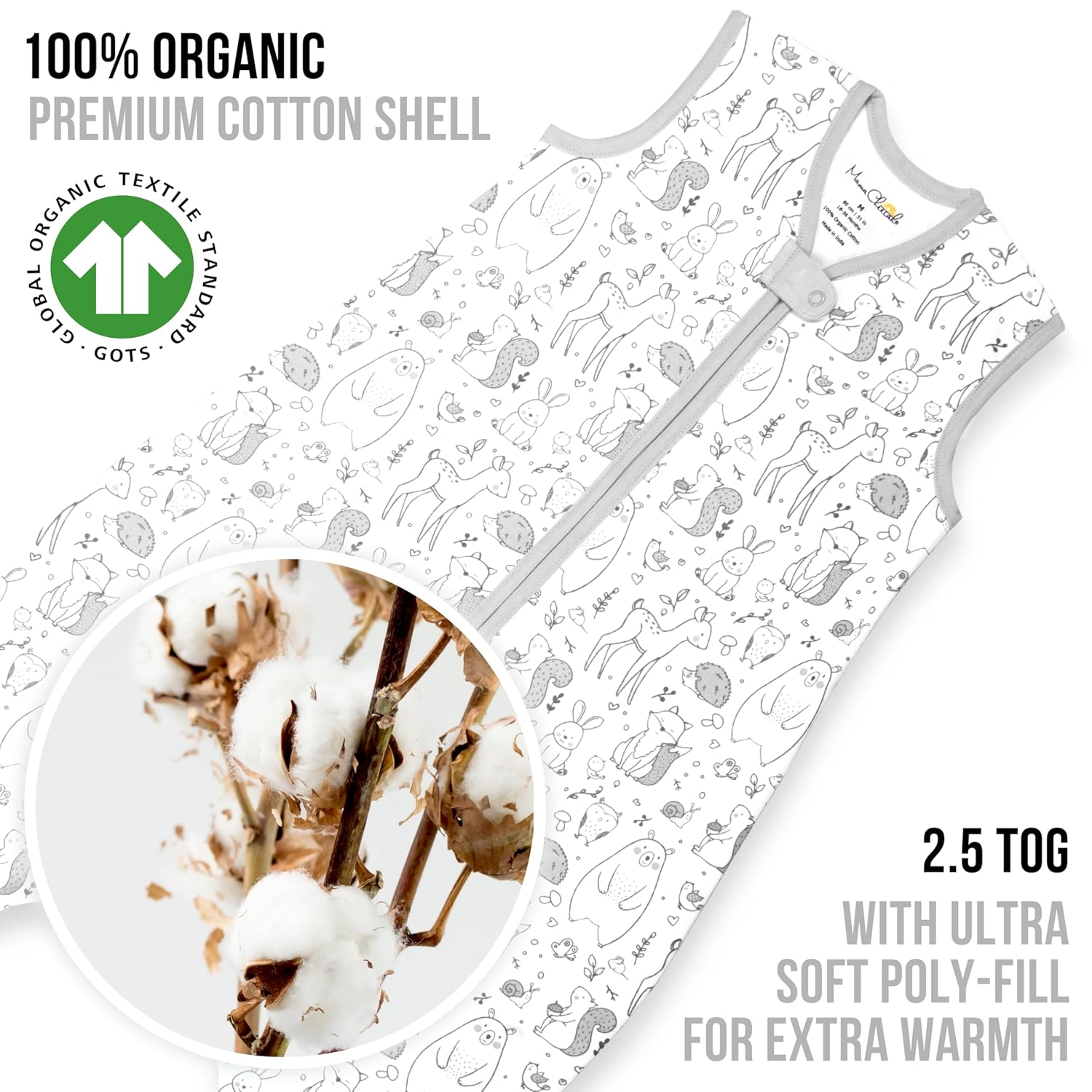 Mama Cheetah Toddler Sleep Sack 3T-4T 25 TOG Organic Cotton