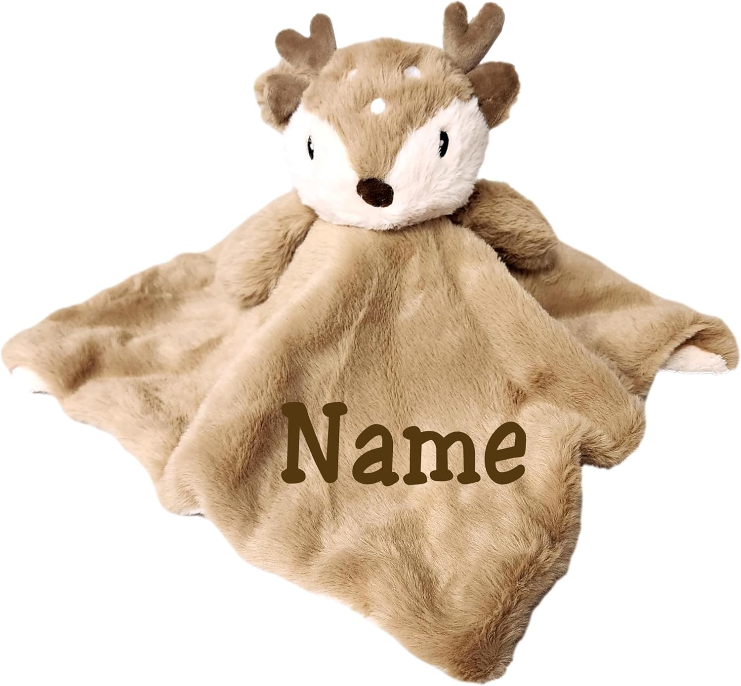 Personalized Plush Fawn Reindeer Baby Lovey Security Blanket