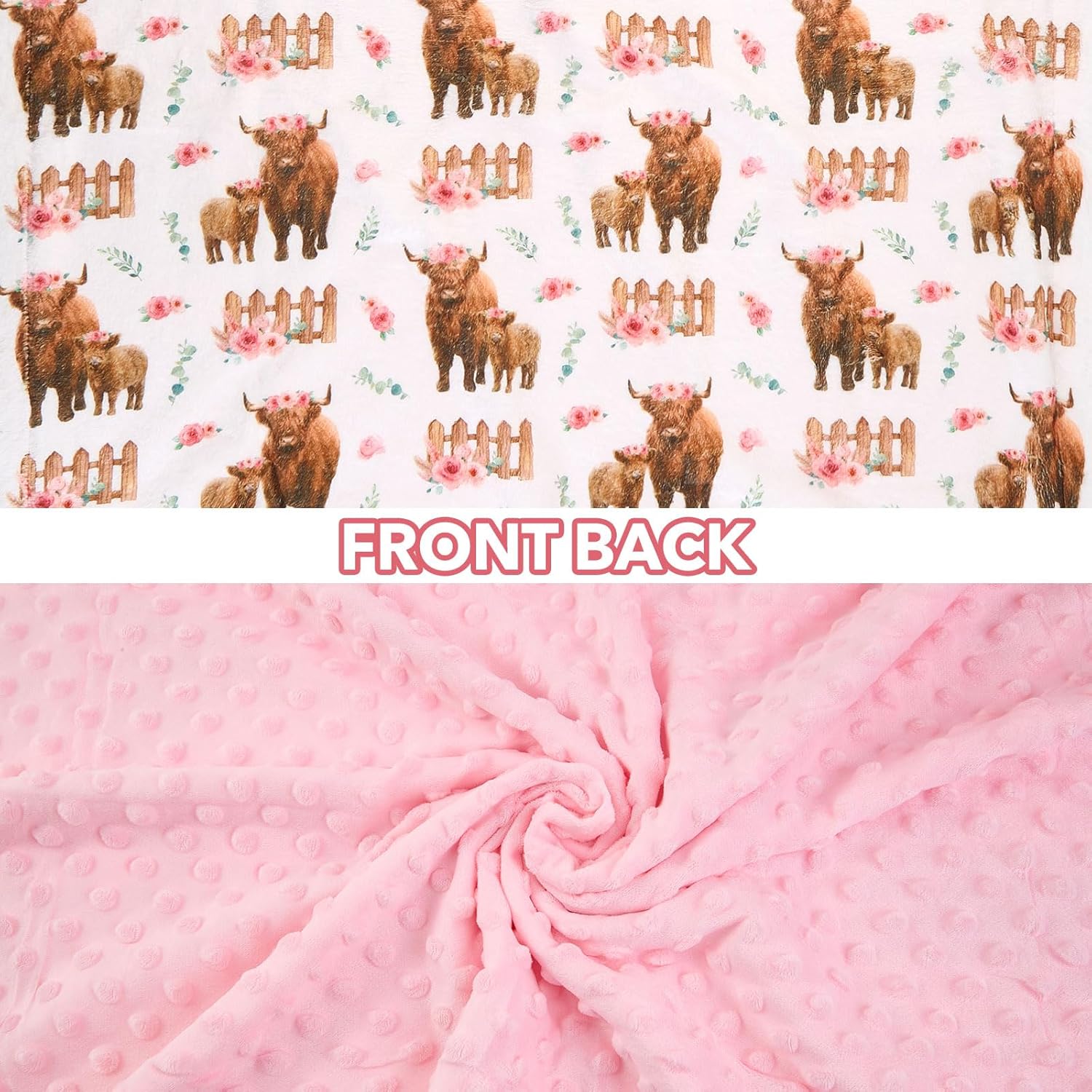 DCOOLGO Highland Cow Lovey Baby Blanket