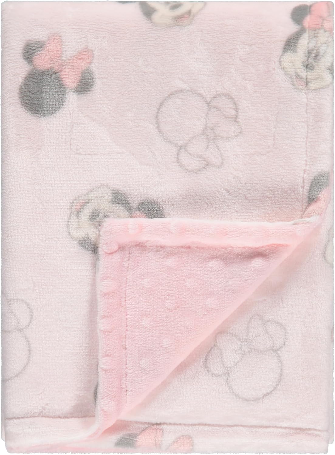 Disney Mickey and Minnie 2-Ply Baby Blanket - Soft Mink Front Textured Back