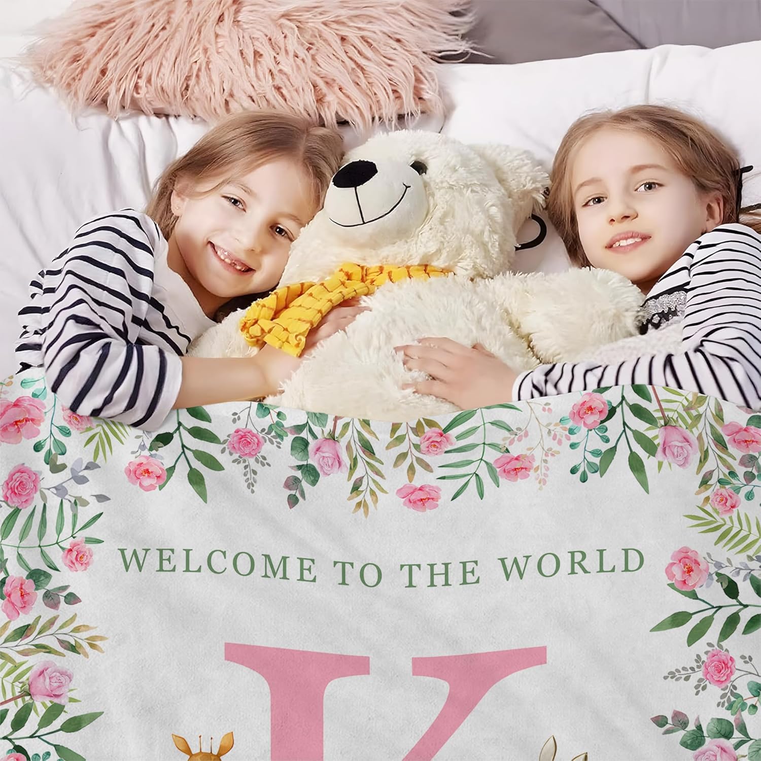 Custom Baby Blanket with Name for Girls Boys