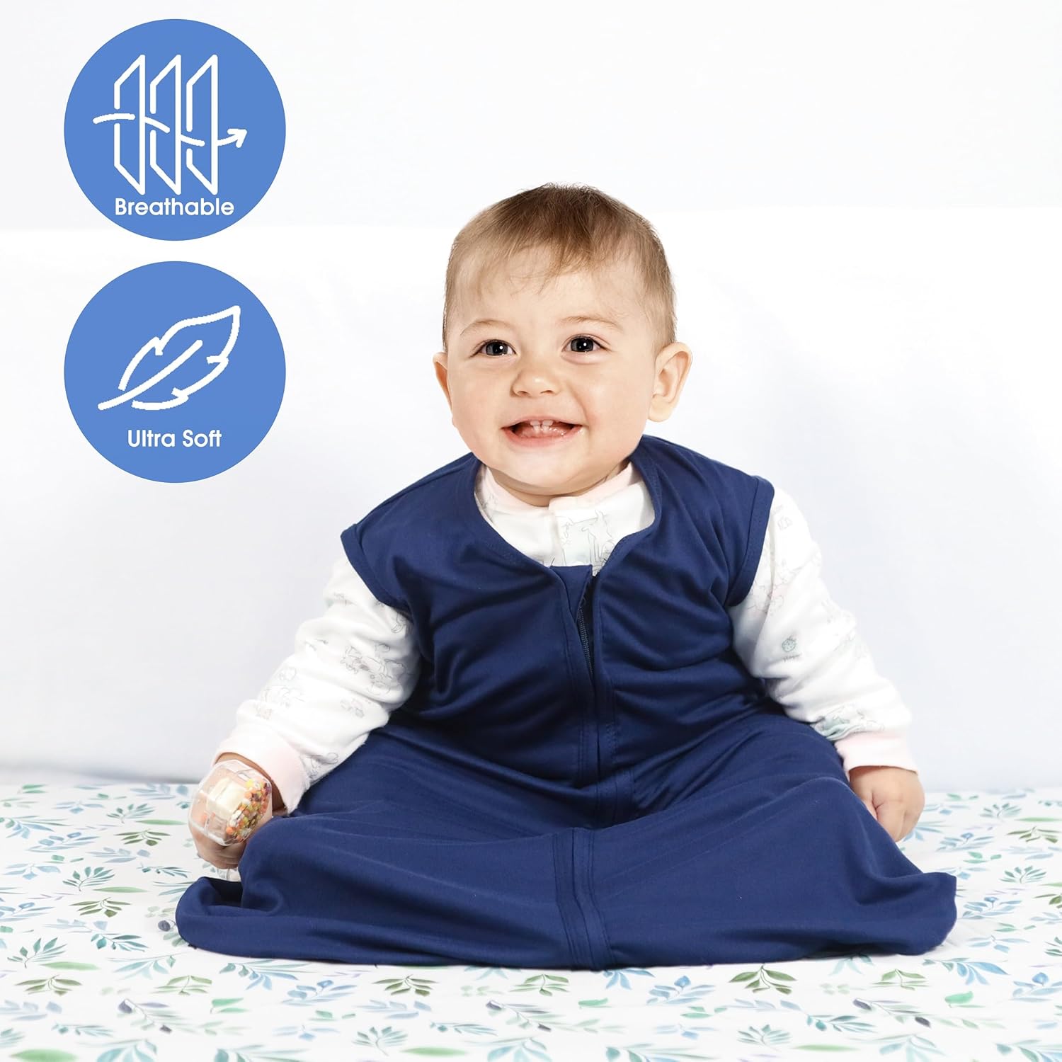 Baby Sleep Sack 0-6 Months 100 Rayon Cotton 2-Way Zipper