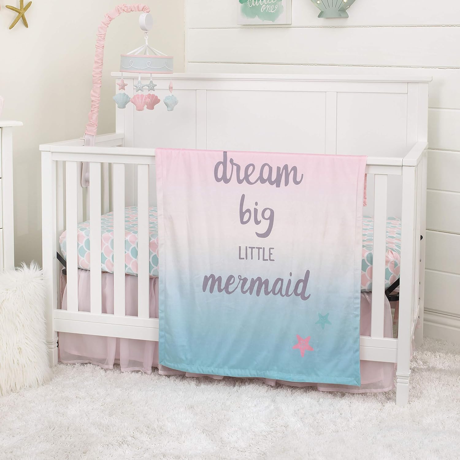 NoJo Sugar Reef Mermaid Baby Blanket 30x40