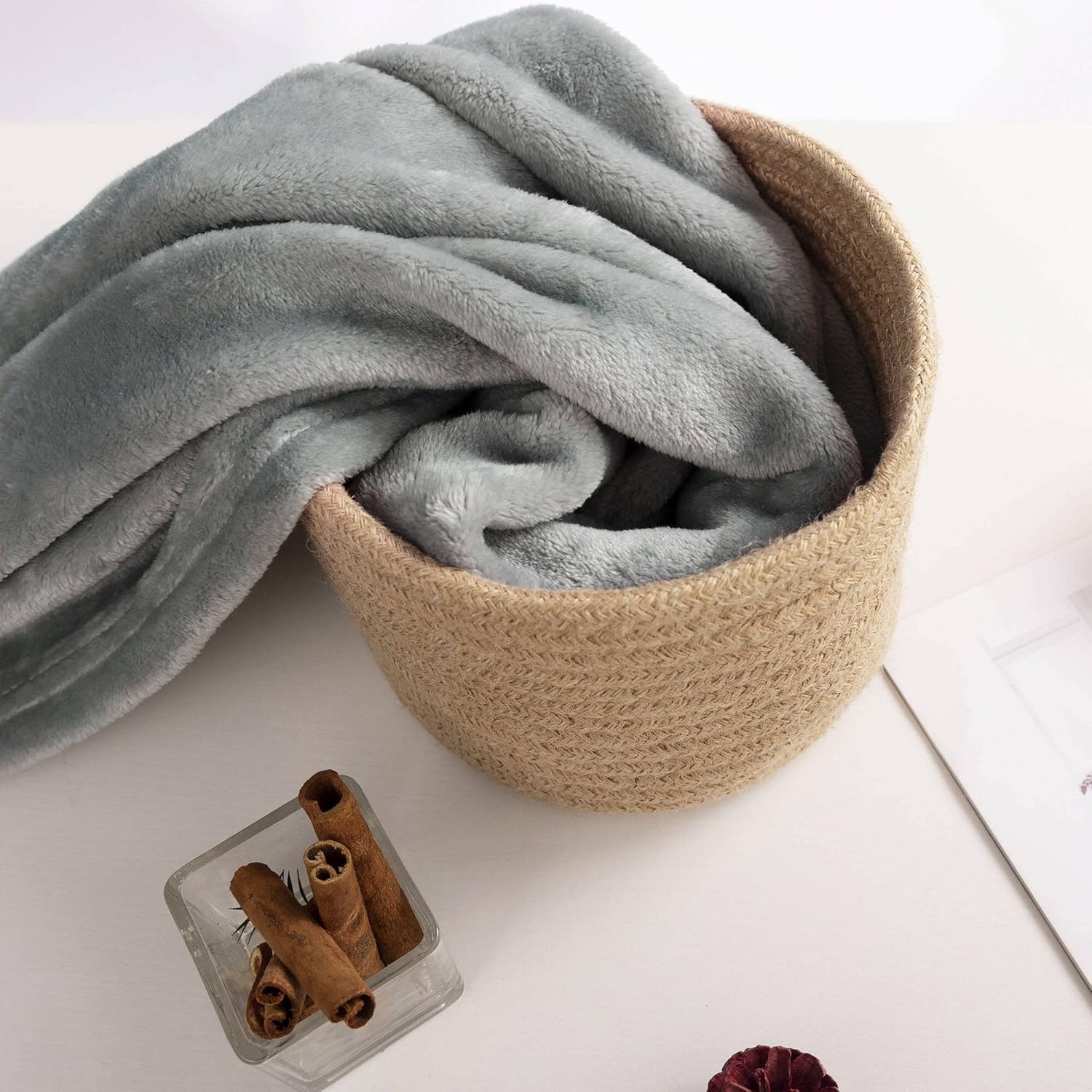 NANPIPER Grey Fuzzy Baby Blanket - 30x40 Inches