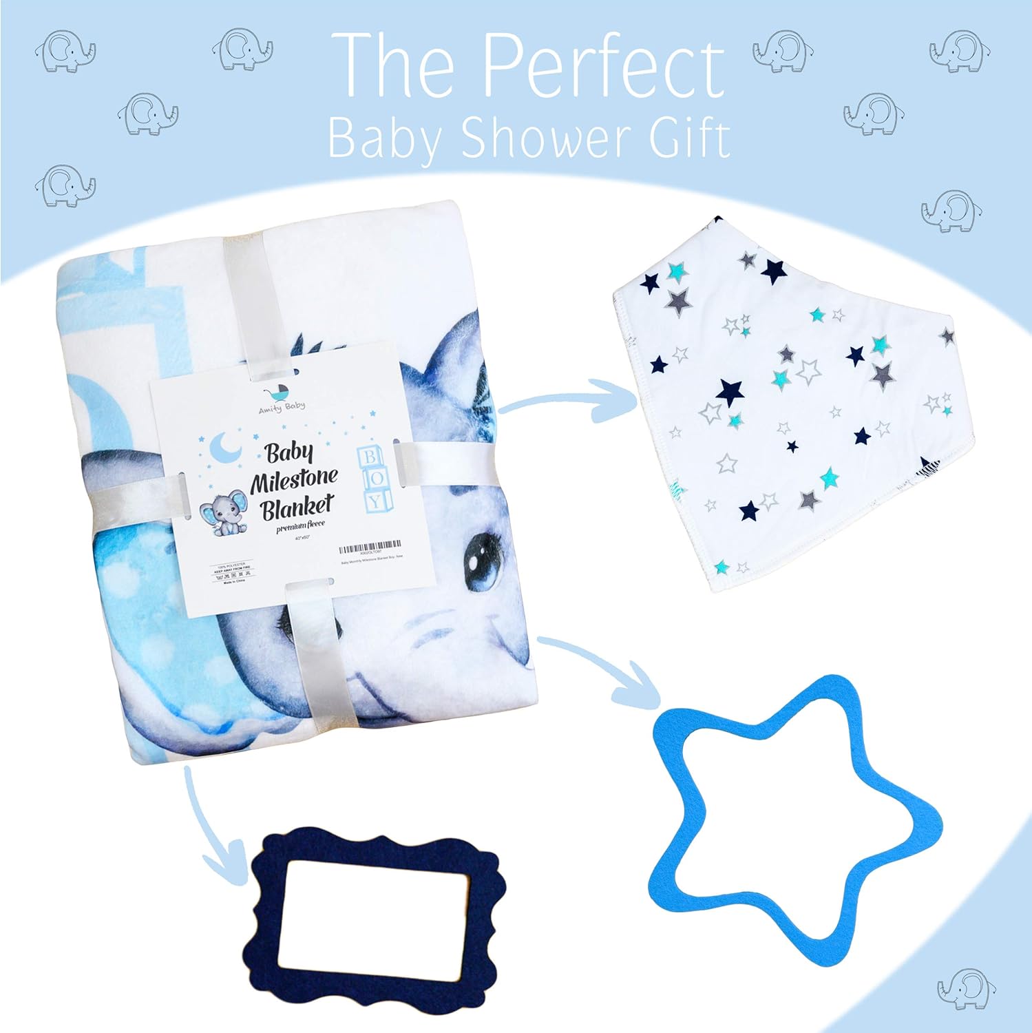 Amity Baby Monthly Milestone Blanket for Boy 1