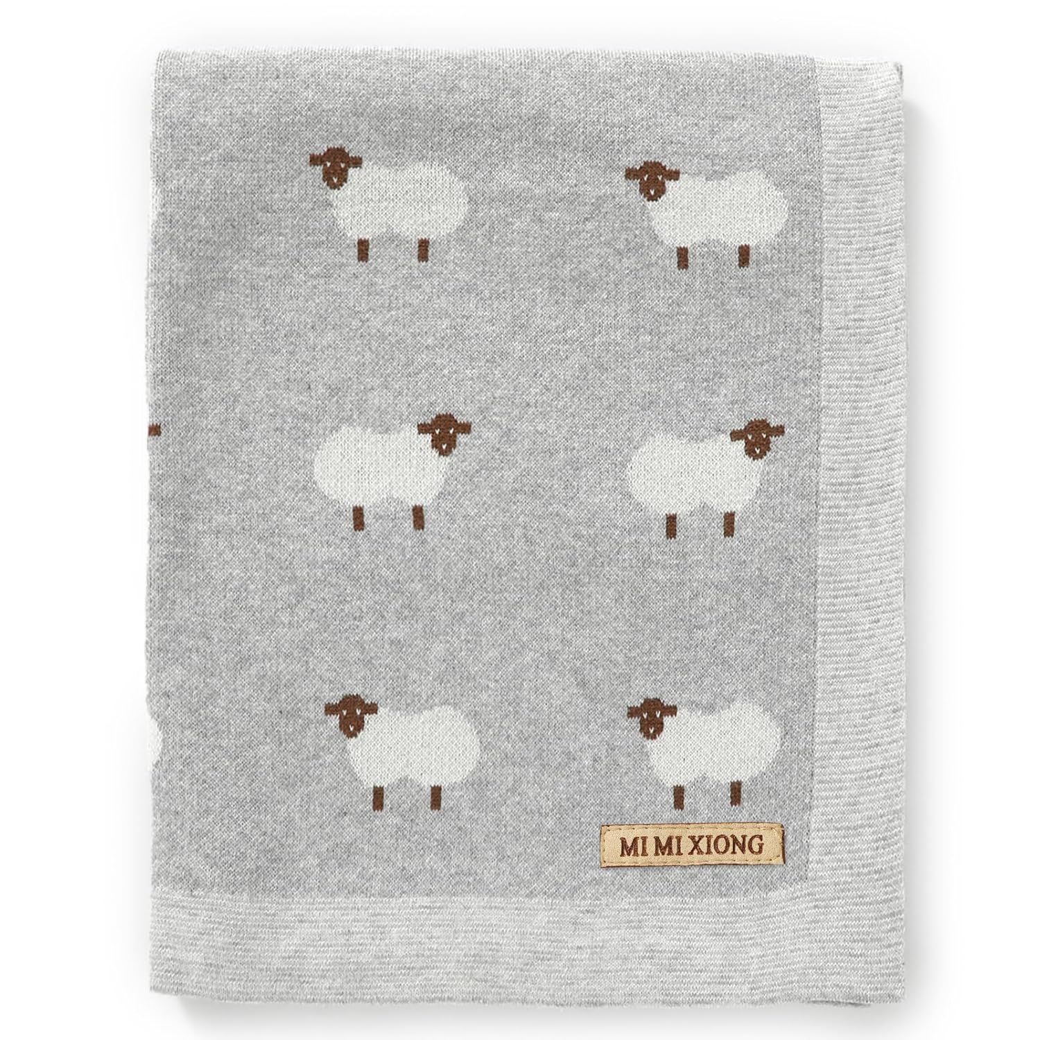 Mimixiong Cute Sheep Grey Baby Blanket 30x40 Inches 100 Cotton