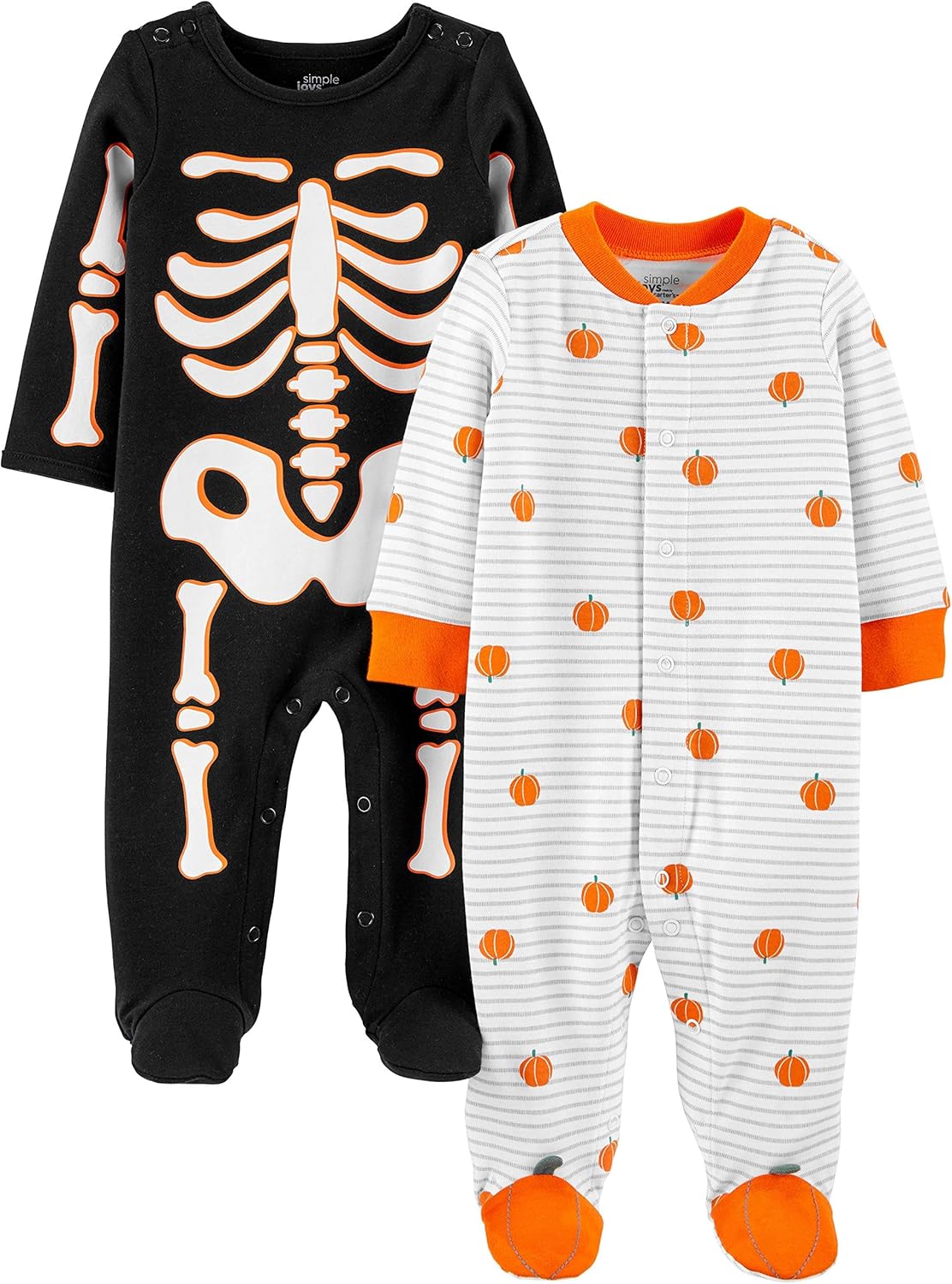 Simple Joys by Carters Halloween Baby 2-Pack Footed Sleep Play Blankets