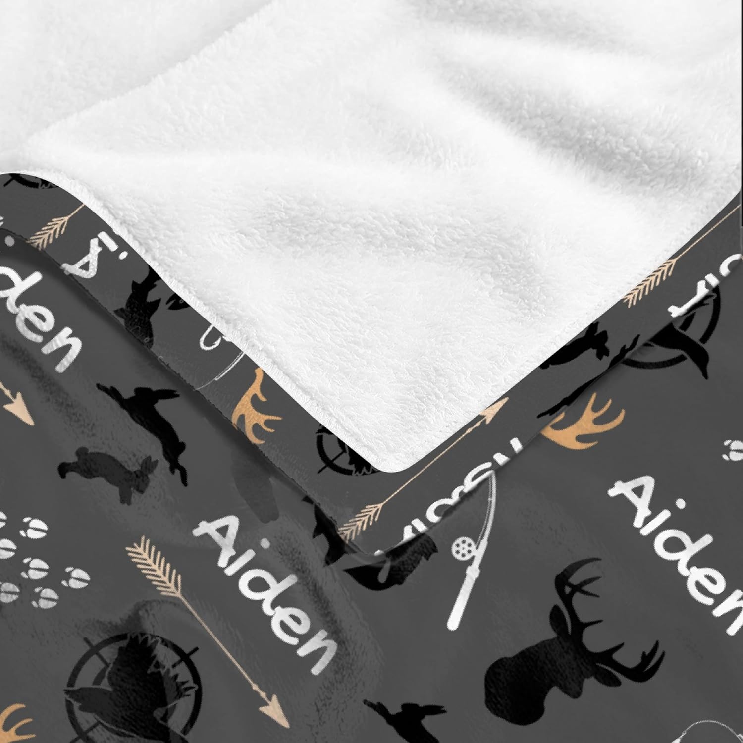 Customized Deer Duck Fish Woodland Baby Blanket 30x40
