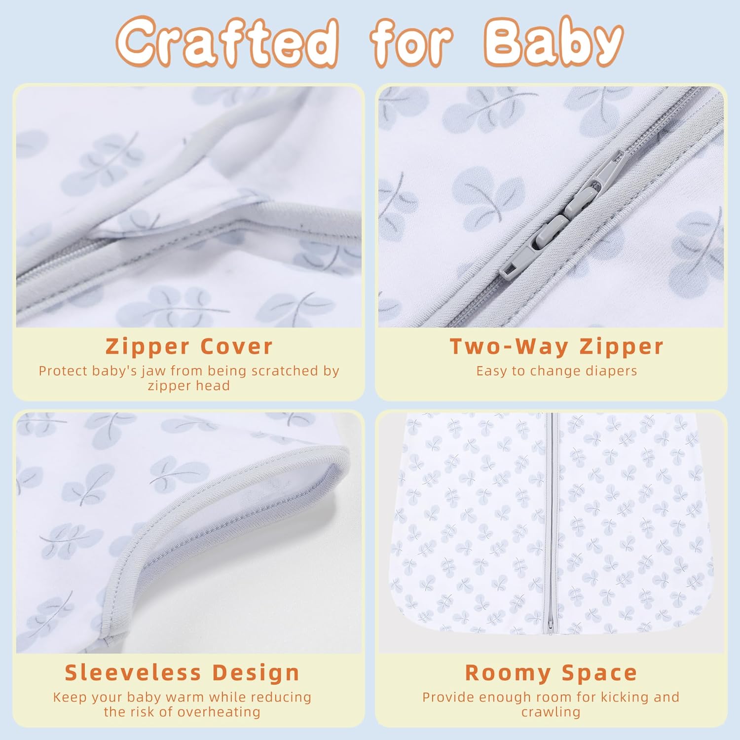 DaysU Cotton Baby Sleep Sack with Two-Way Zipper