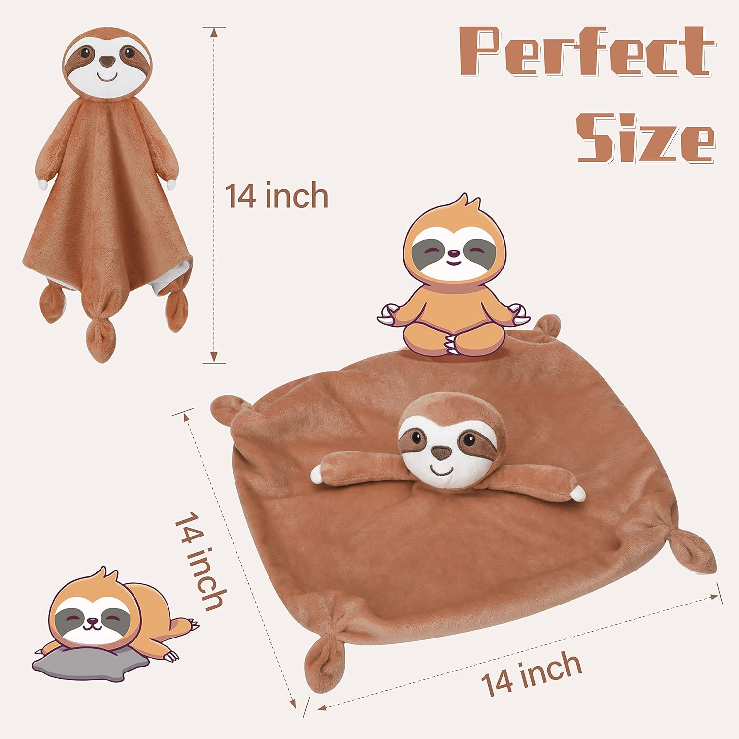 Pro Goleem Sloth Security Blanket 14 Inch