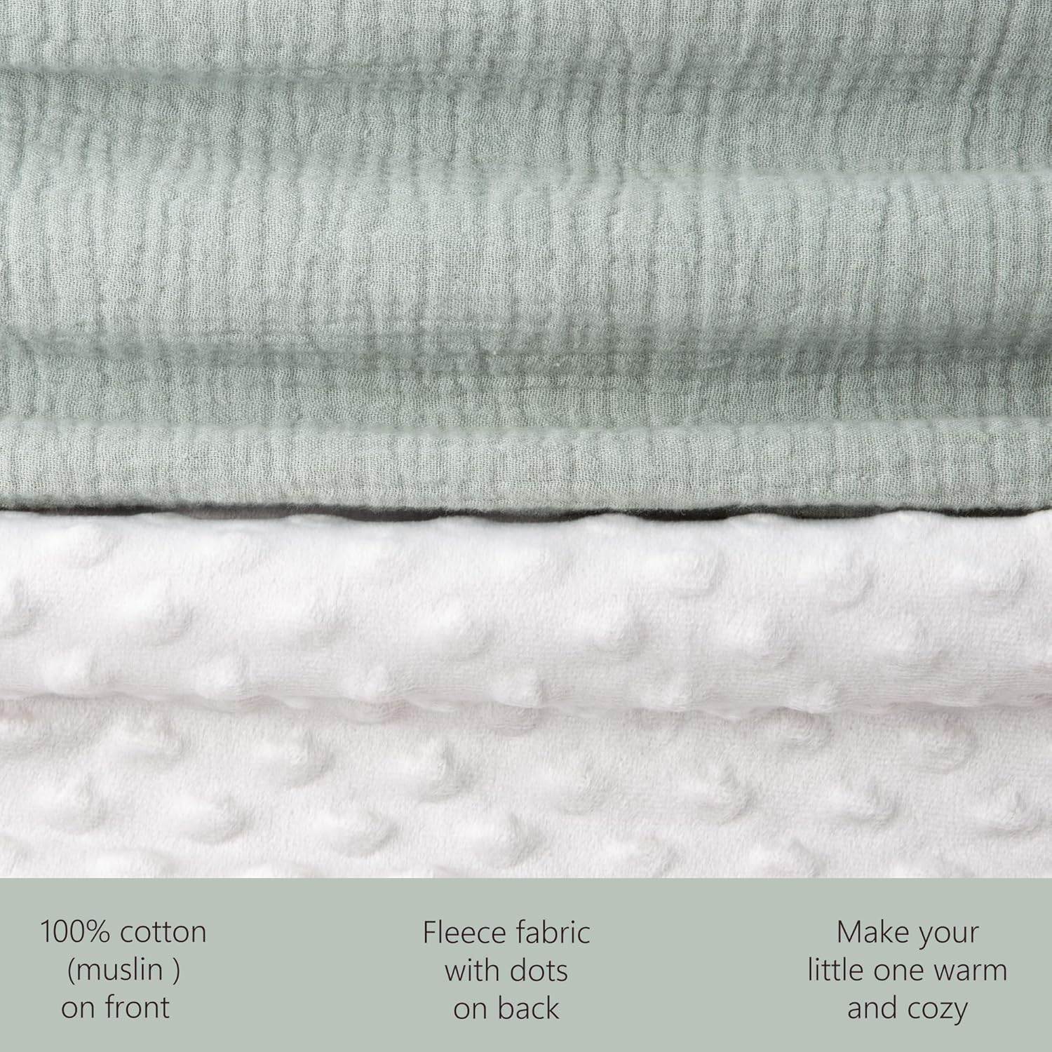 Bearmoss Baby Blanket - Soft Cozy 30x40 Inch Sage Green