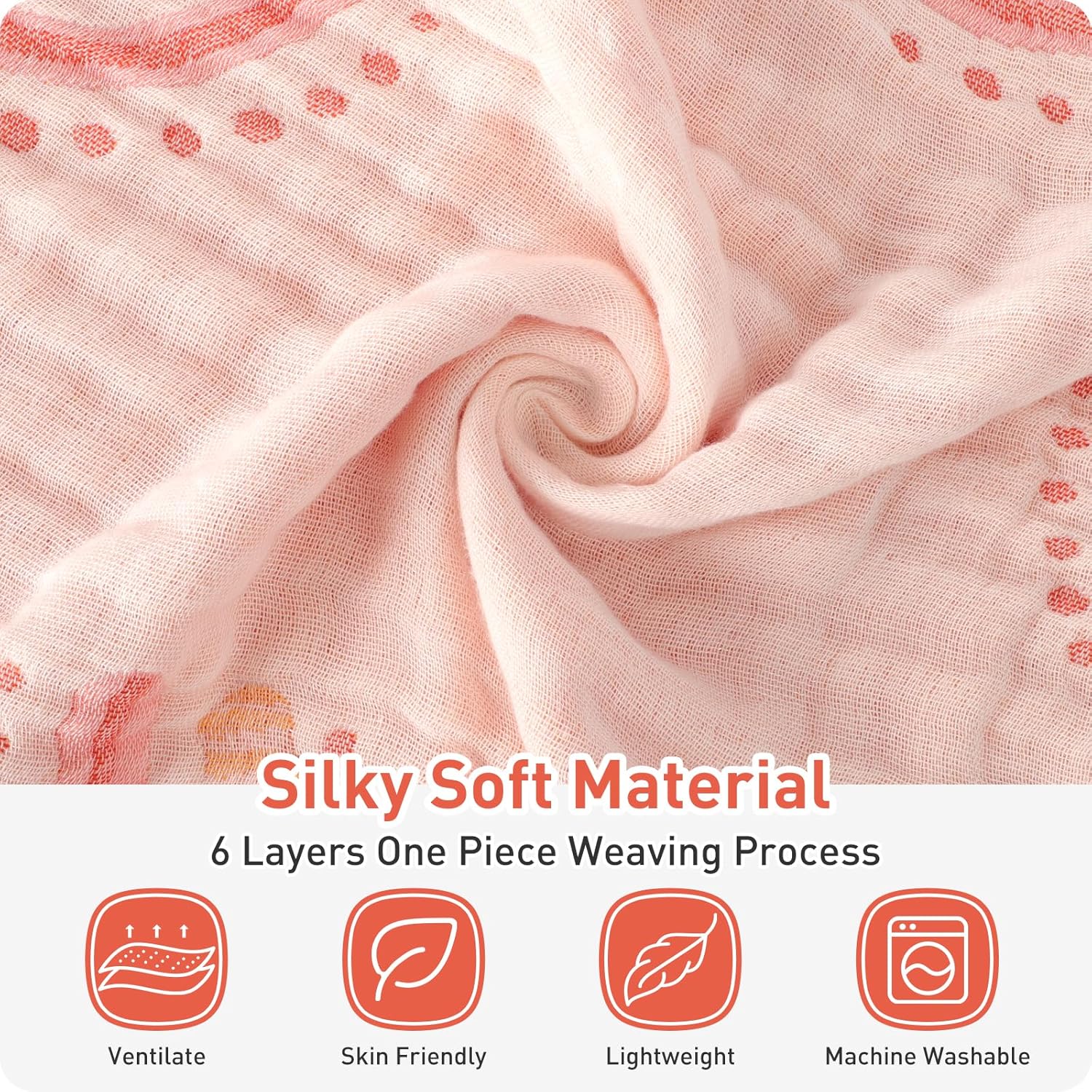 6-Layer Organic Cotton Baby Blanket Reversible Neutral 433x413