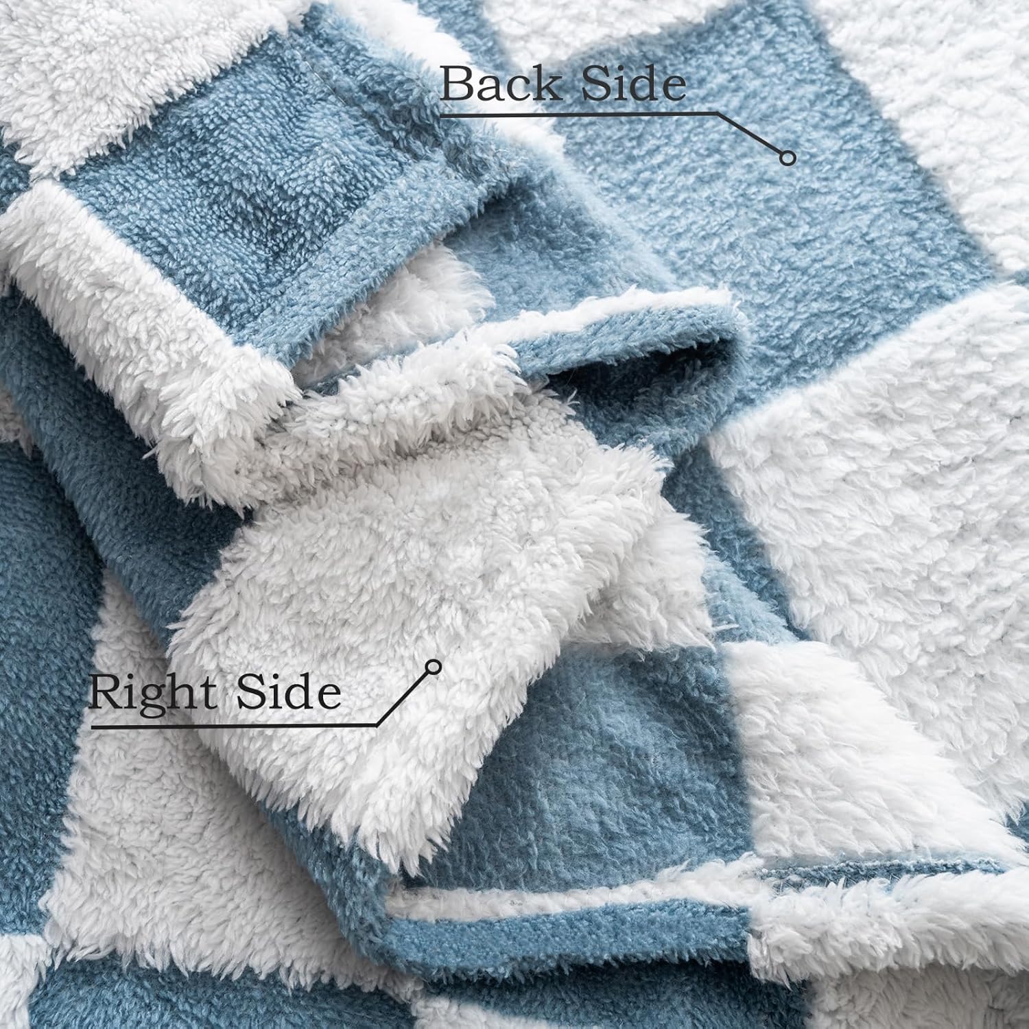 Yagle Mate Fleece Baby Blanket 3D Checkerboard Blue