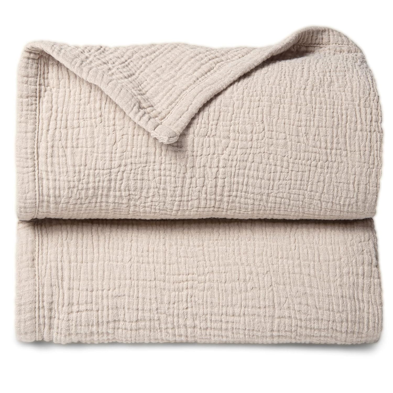 Lulu Moon Muslin Blanket 47x47 Inches Ivory 1
