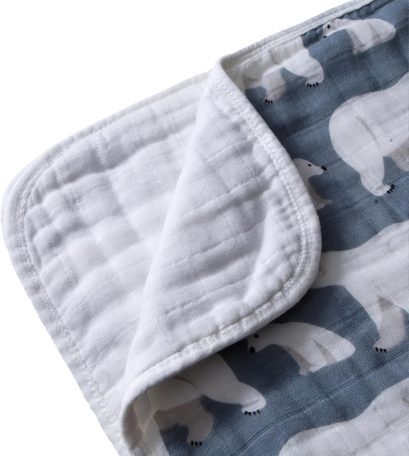 ZPECC Polar Bear Muslin Blanket 47x47 Thick Organic Cotton Toddler Blanket