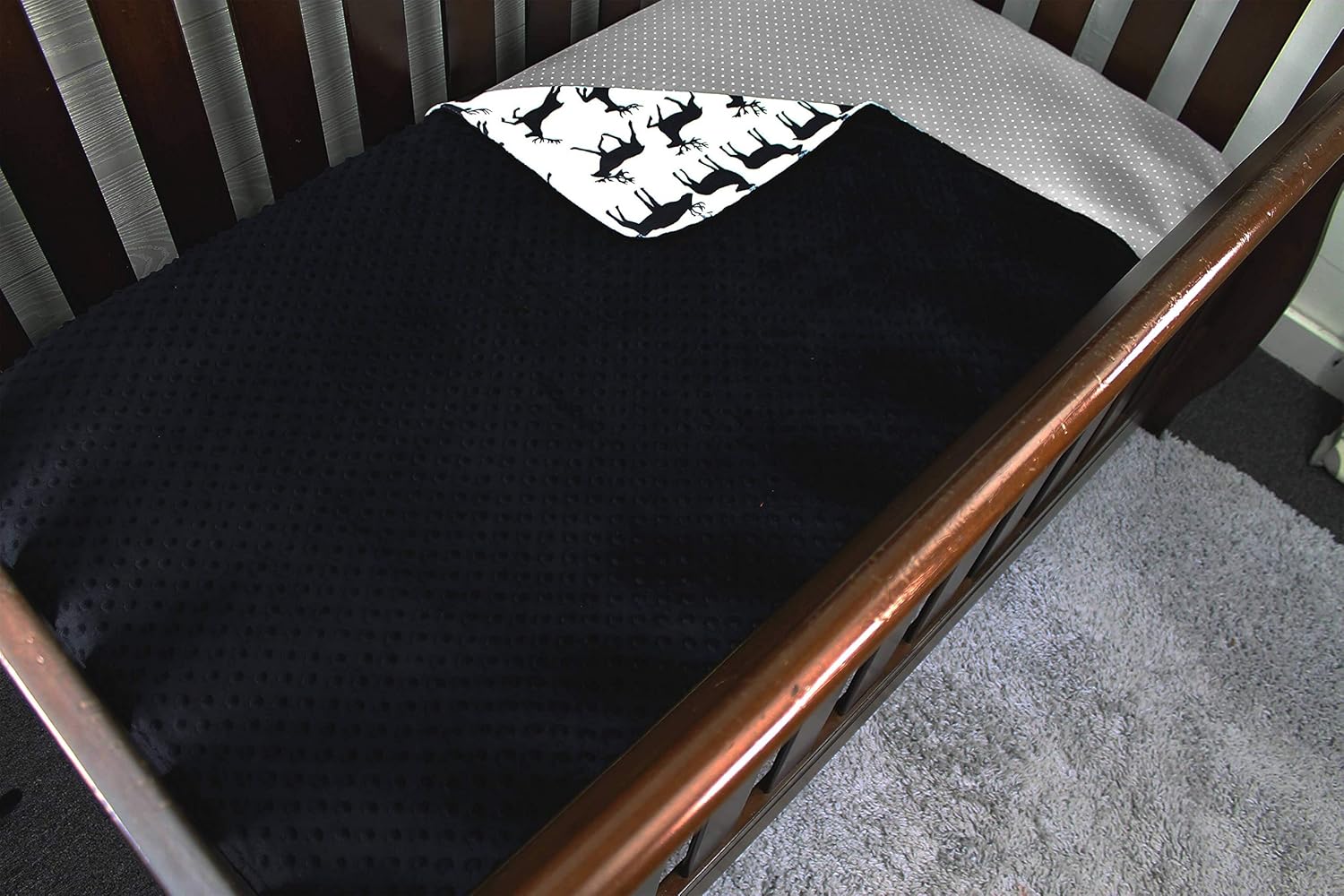 Top Tots Baby Blanket - Black Horned Animal Deer 1