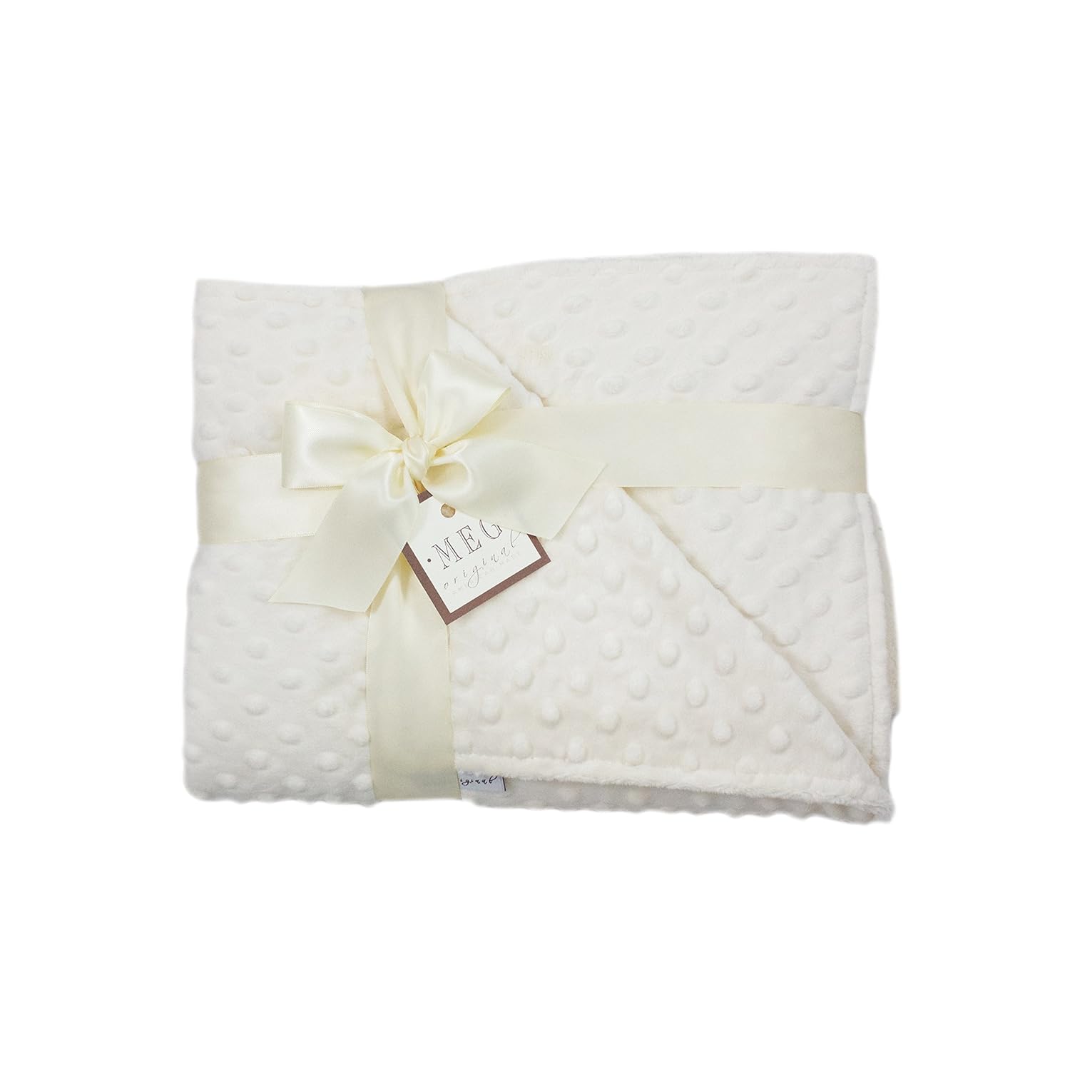 Ivory Minky Dot Crib Blanket for Baby Toddler 30x51