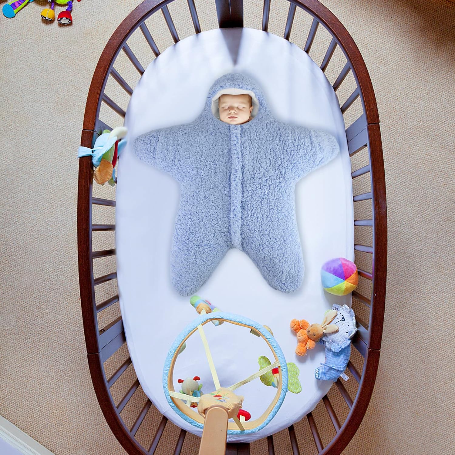 Owlike Baby Wearable Windproof Blanket with Zipper and Hood