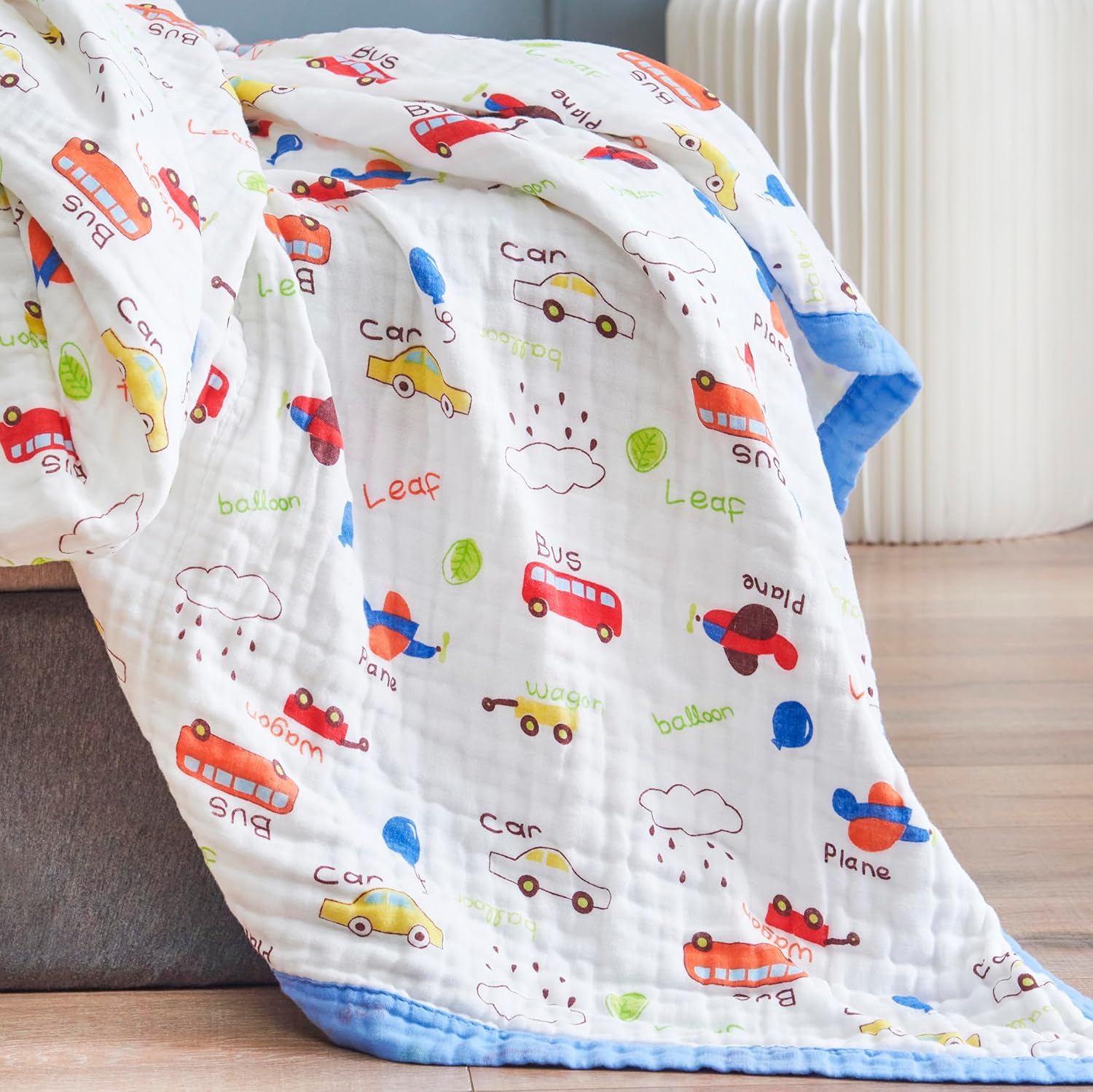 J-pinno Cars Muslin Blanket Reversible 6 Layer Baby Bed Blanket