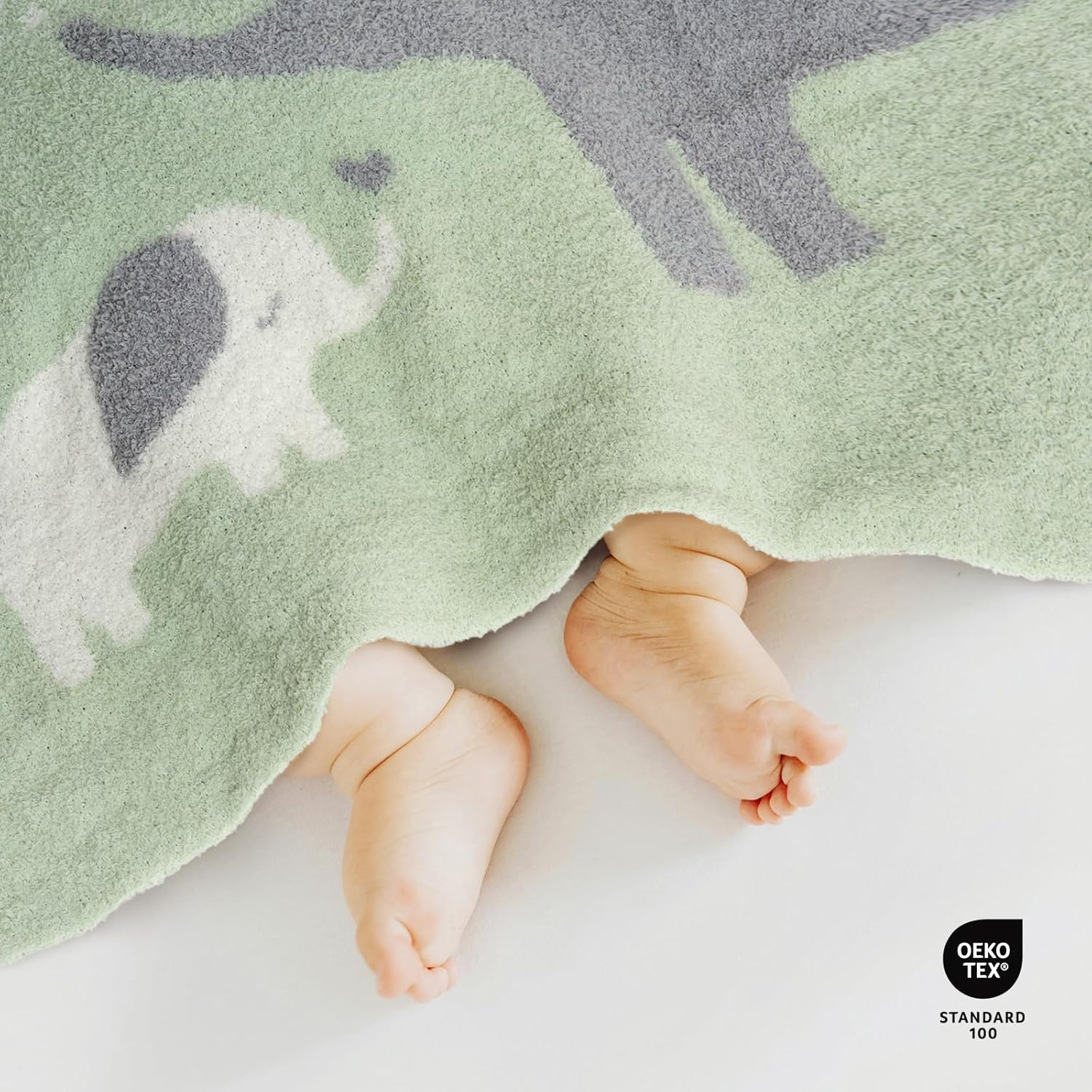 EVERGRACE Soft Plush Baby Blanket with Animal Print