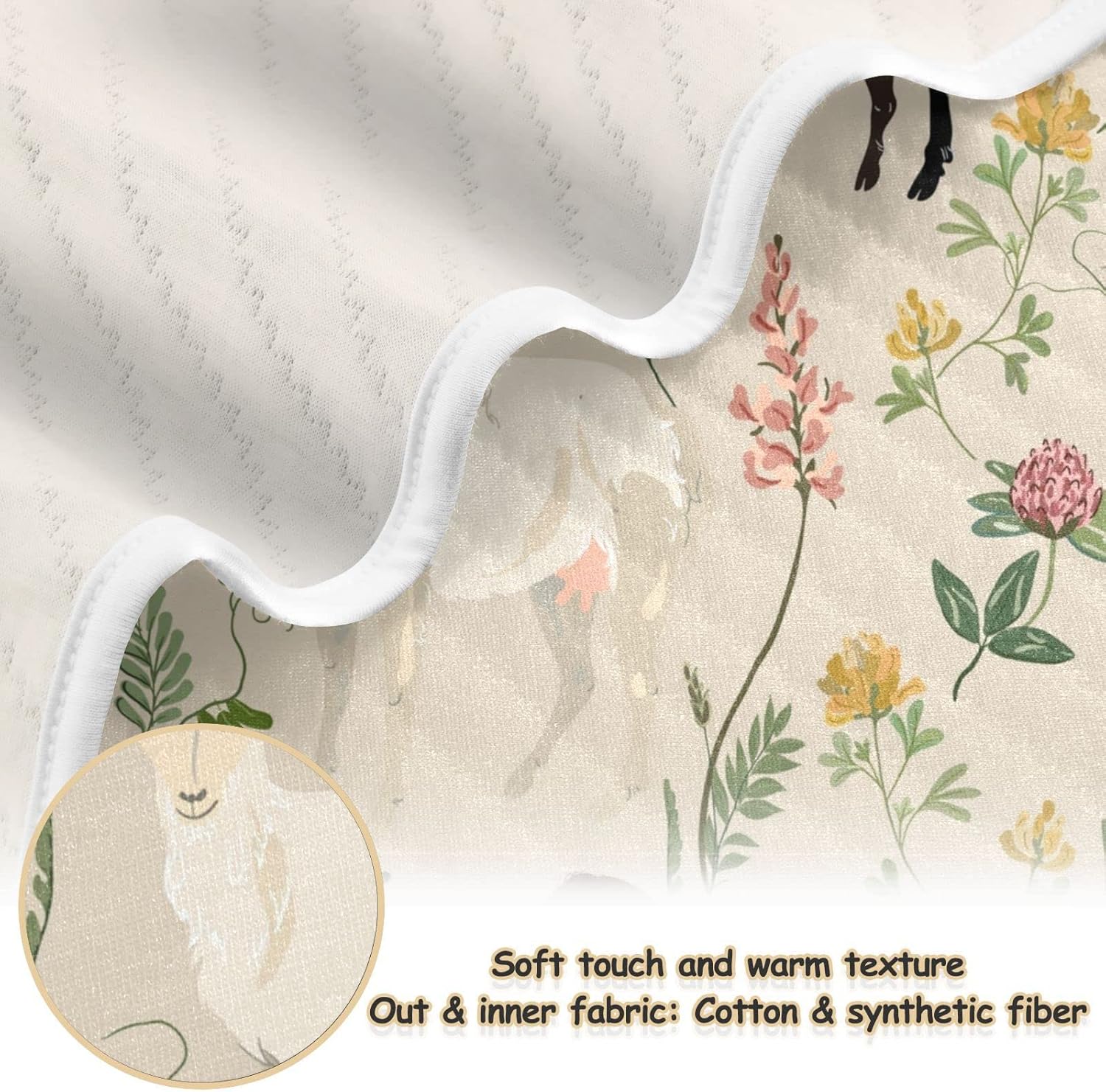 Pigsaly Cute Animal Flower Baby Blanket 30x40 Inch