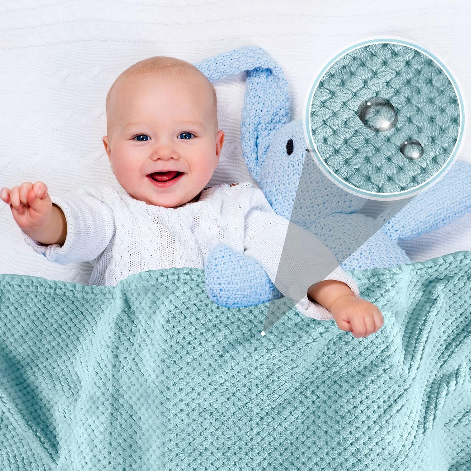 Reginary 4-Pack Fuzzy Waffle Flannel Baby Blankets