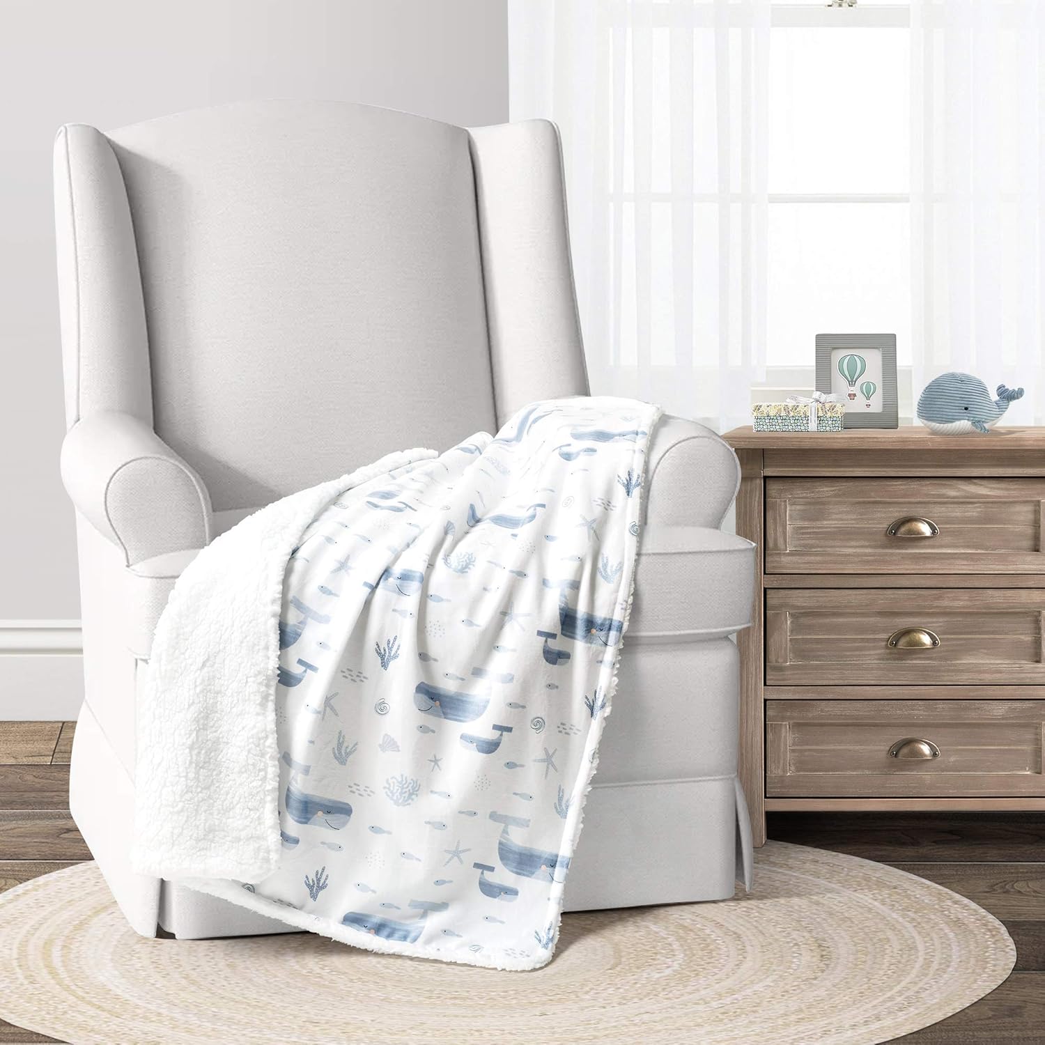 Lush Decor Baby Seaside Sherpa Blanket 30x40