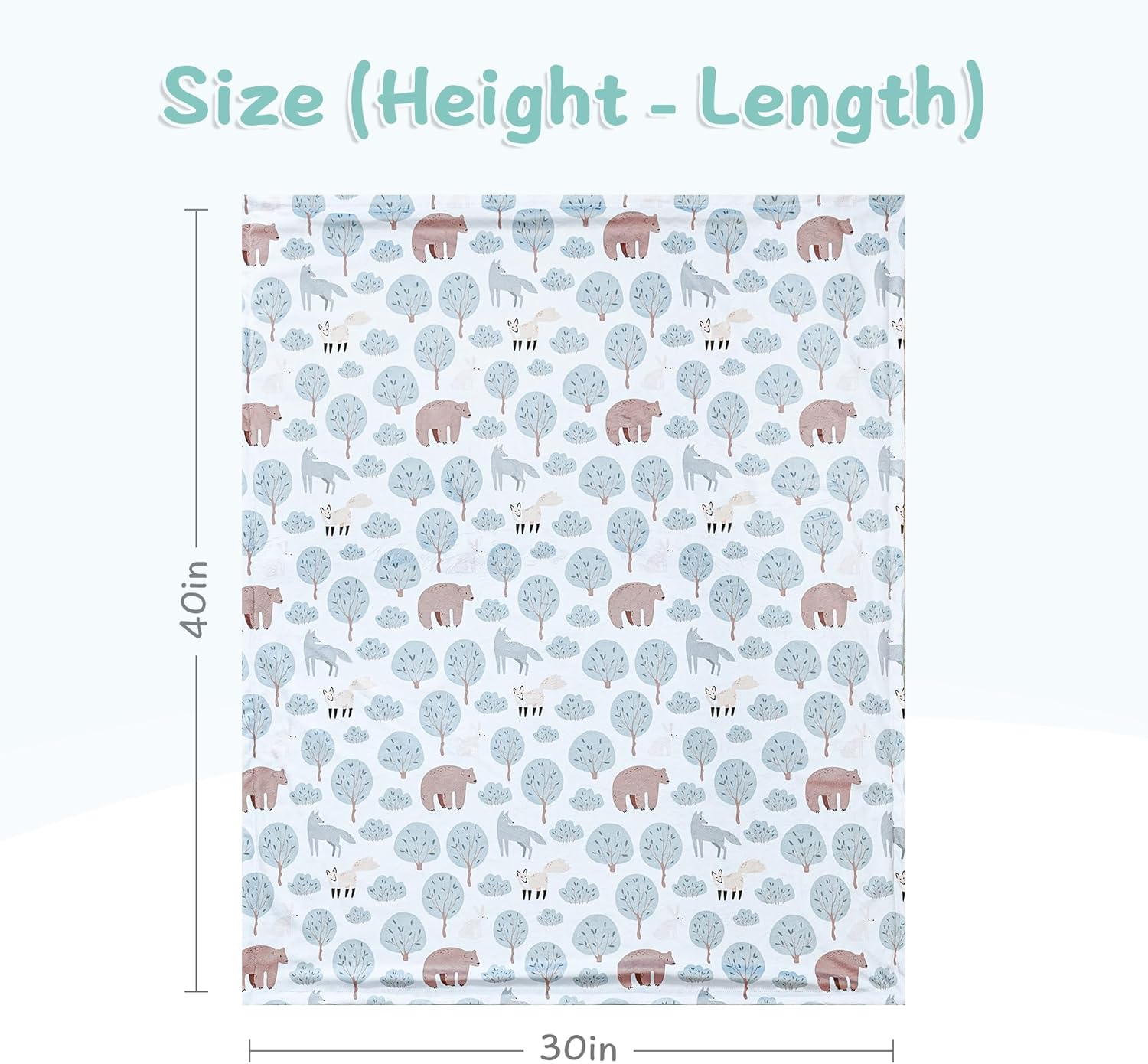 QSTEHEML Baby Blanket Bear 30x40 Inch Soft Minky Double Layer